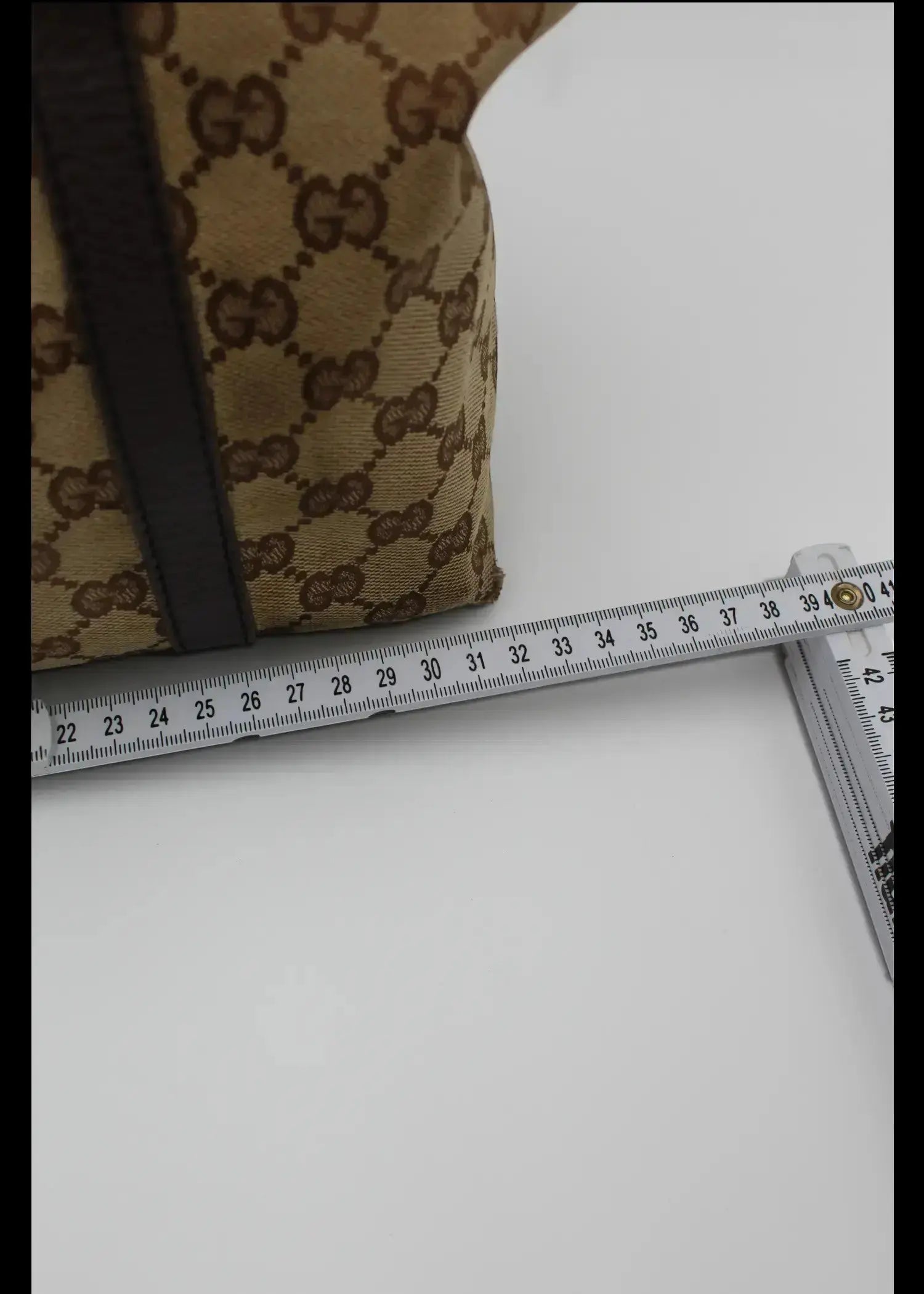 Preloved | Gucci GG Monogram Skuldertaske Abbey med Brun Læder Gucci