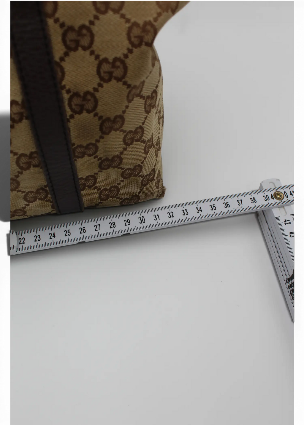 Preloved | Gucci GG Monogram Skuldertaske Abbey med Brun Læder