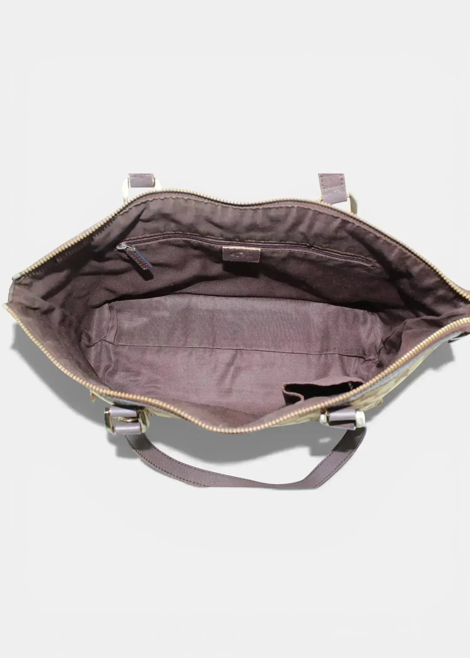 Preloved | Gucci GG Monogram Skuldertaske Abbey med Brun Læder Gucci