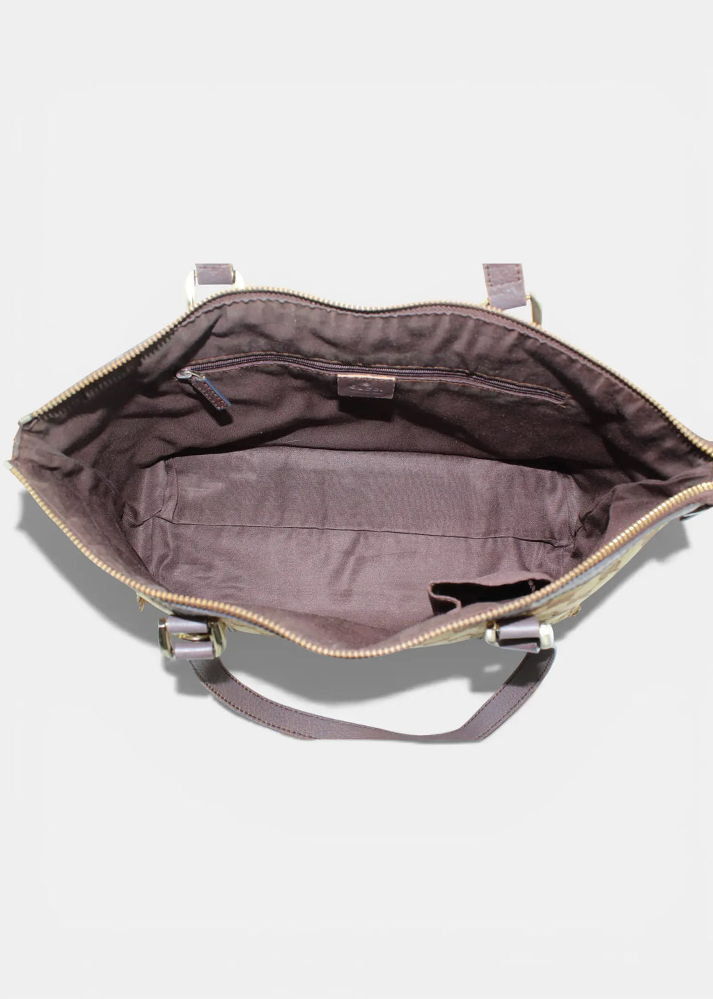 Preloved | Gucci GG Monogram Skuldertaske Abbey med Brun Læder