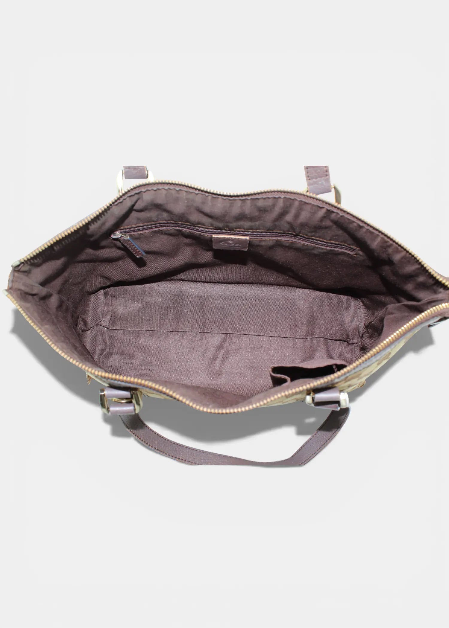 Preloved | Gucci GG Monogram Skuldertaske Abbey med Brun Læder