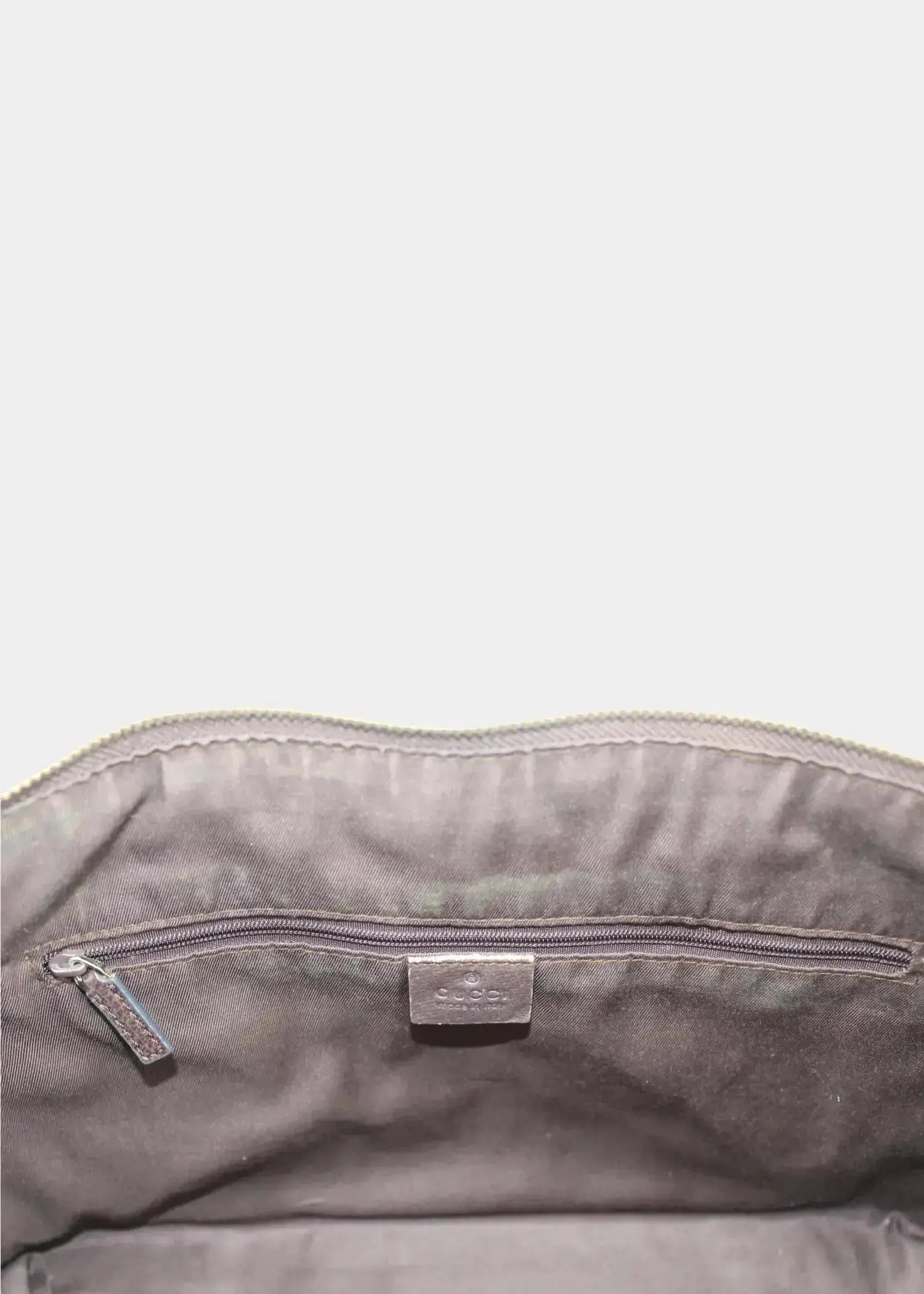 Preloved | Gucci GG Monogram Skuldertaske Abbey med Brun Læder Gucci