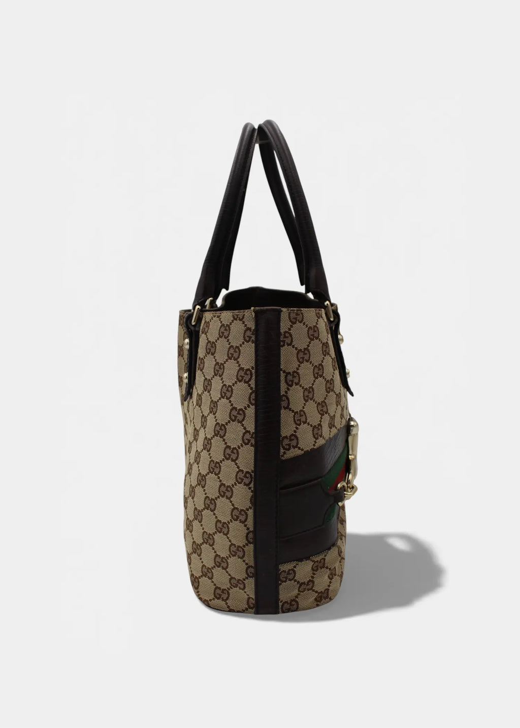 Preloved | Gucci GG Monogram Totebag D-Ring med Brun Læder