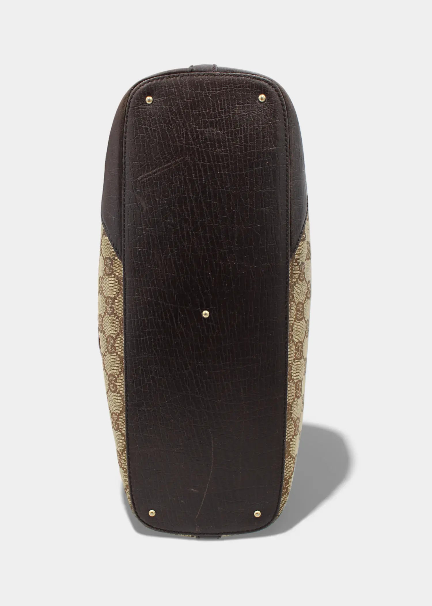 Preloved | Gucci GG Monogram Totebag D-Ring med Brun Læder