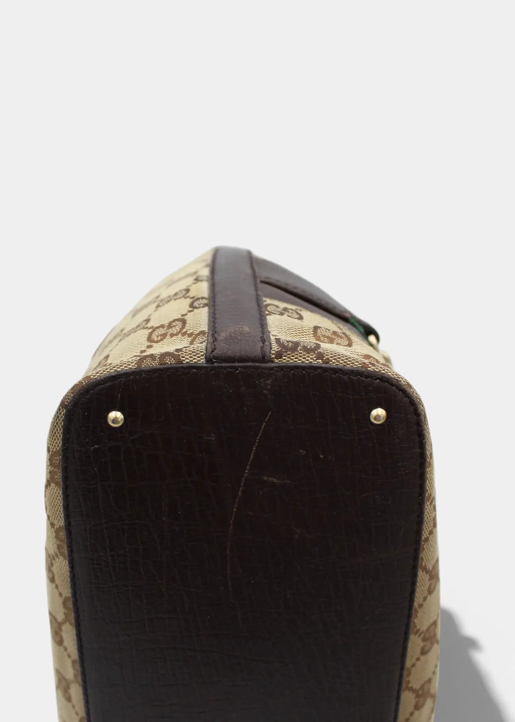 Preloved | Gucci GG Monogram Totebag D-Ring med Brun Læder