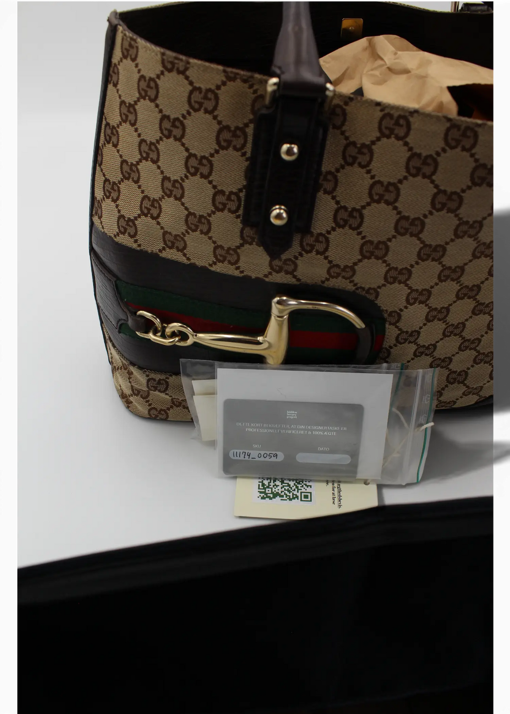 Preloved | Gucci GG Monogram Totebag D-Ring med Brun Læder