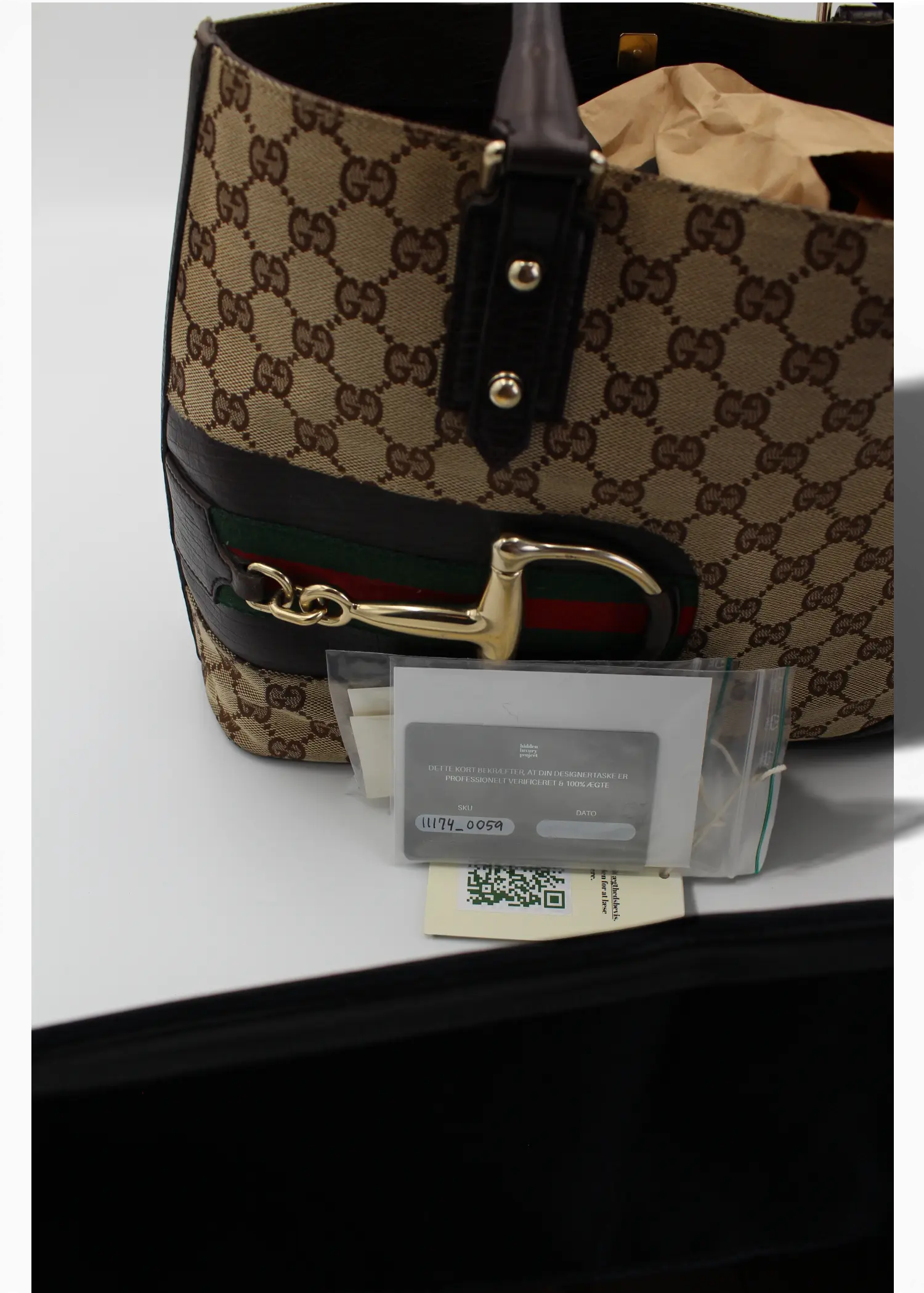 Preloved | Gucci GG Monogram Totebag D-Ring med Brun Læder