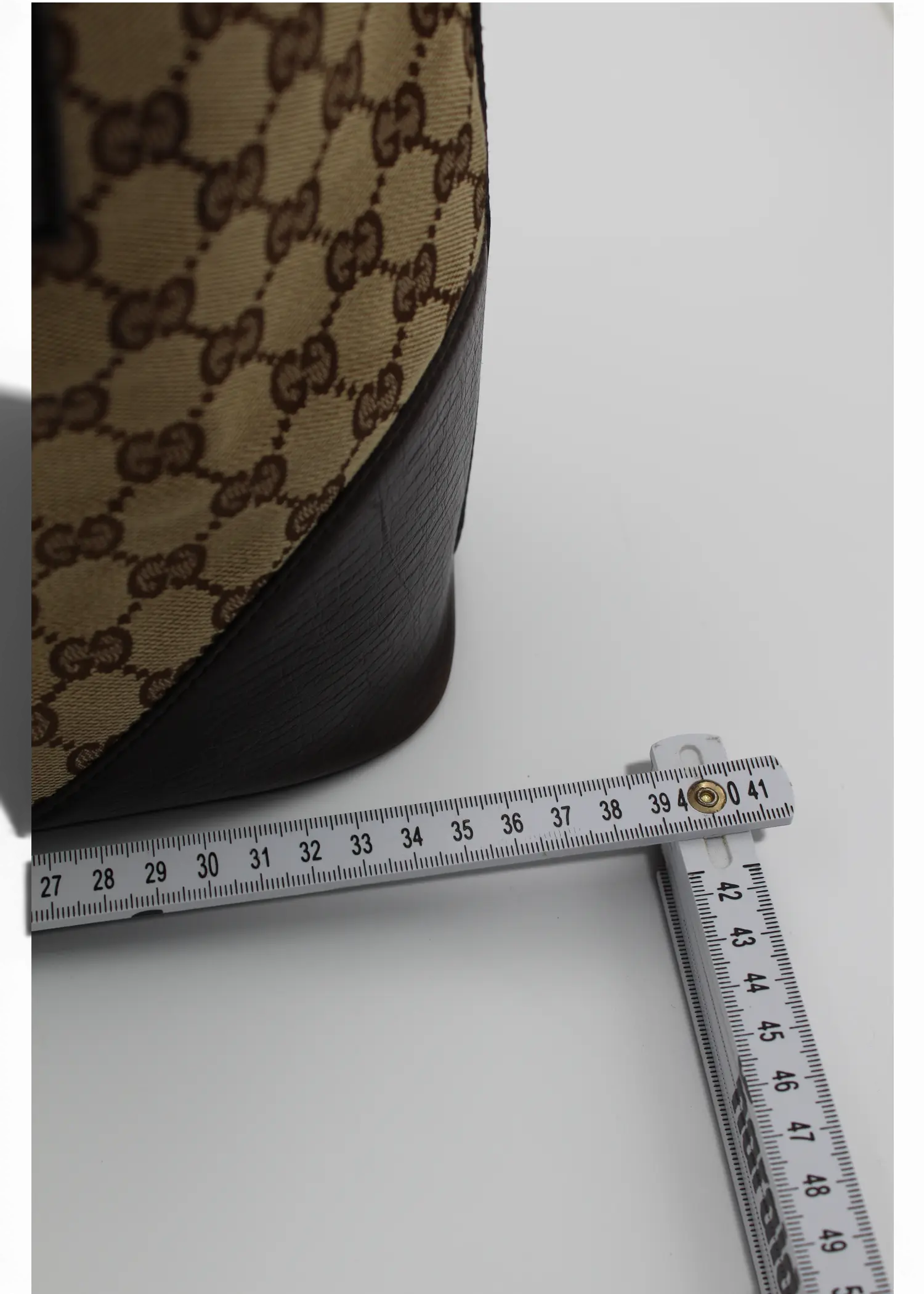 Preloved | Gucci GG Monogram Totebag D-Ring med Brun Læder