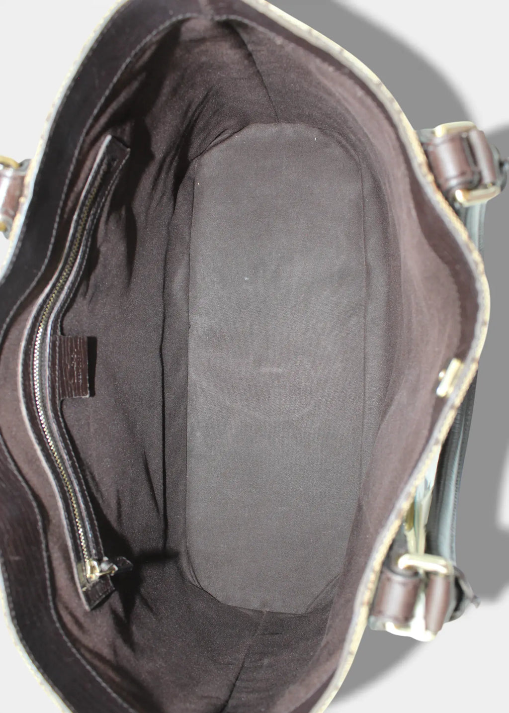 Preloved | Gucci GG Monogram Totebag D-Ring med Brun Læder