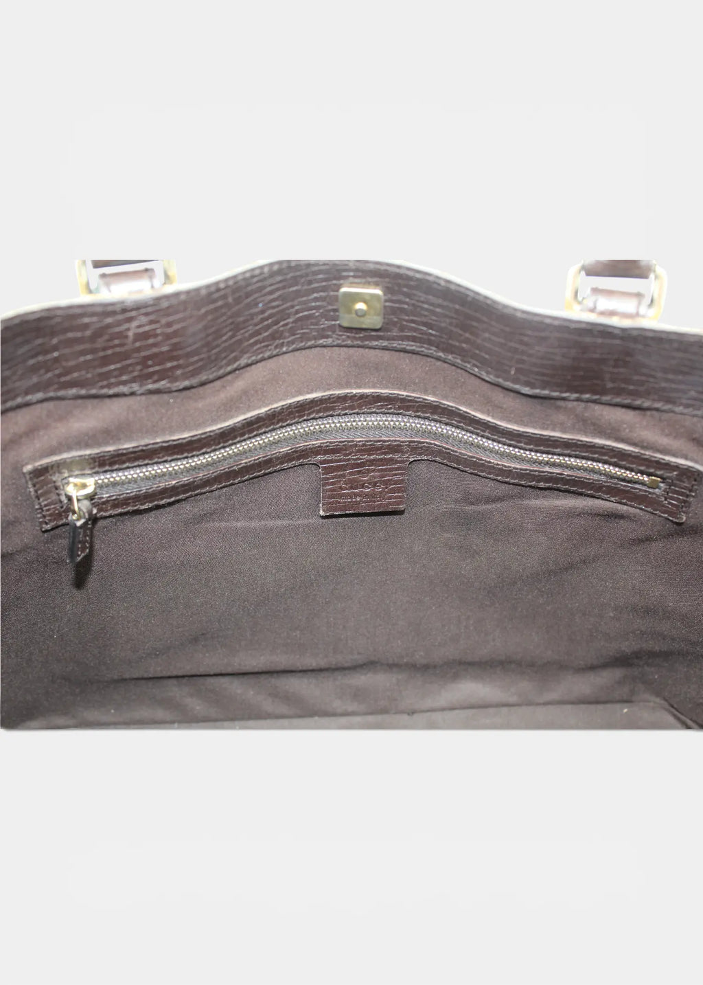 Preloved | Gucci GG Monogram Totebag D-Ring med Brun Læder