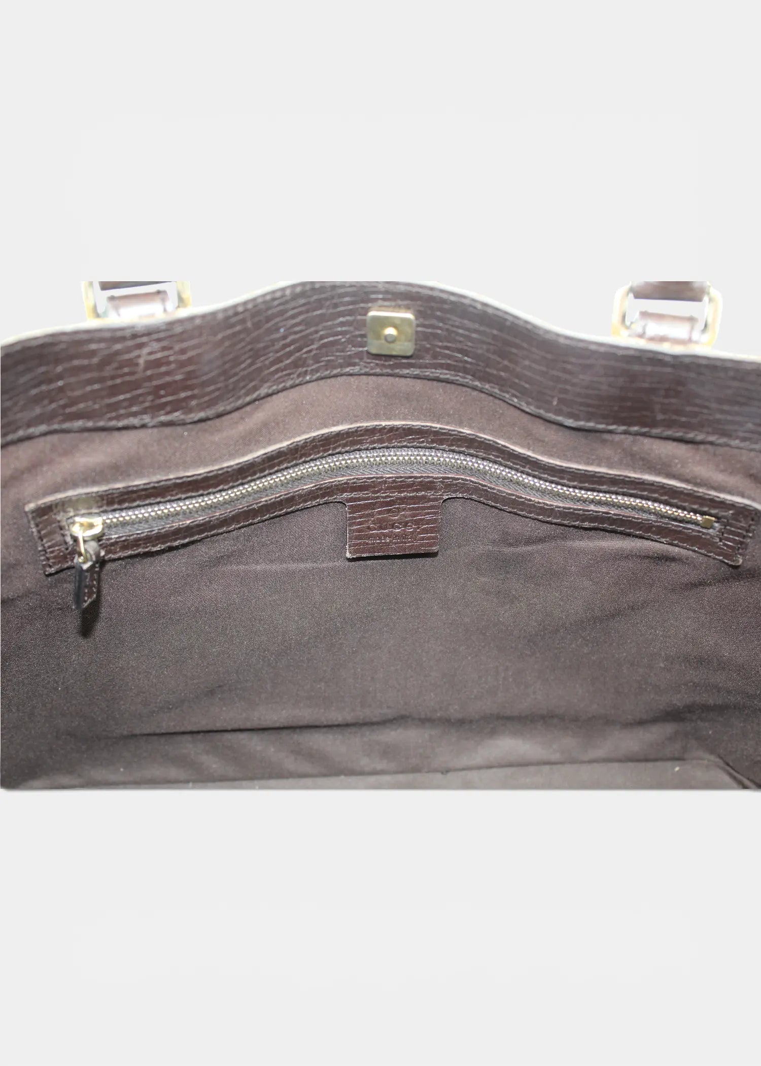 Preloved | Gucci GG Monogram Totebag D-Ring med Brun Læder