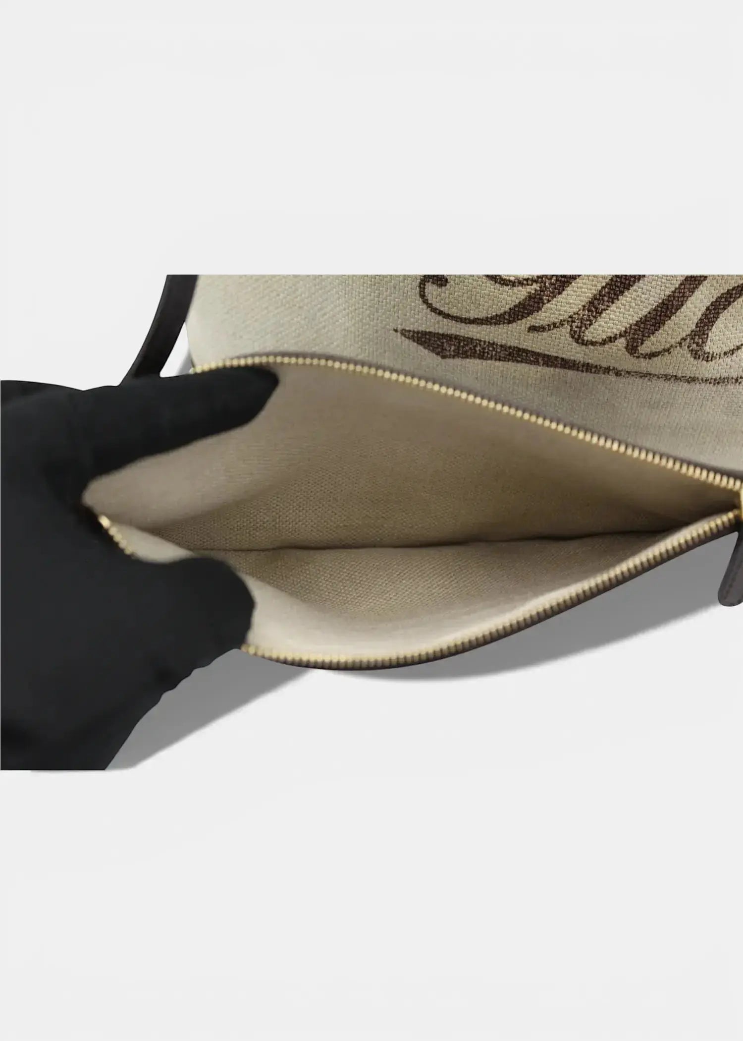 Preloved | Gucci Hvid Canvas Totebag 'Made In Italy' med Pouch Gucci