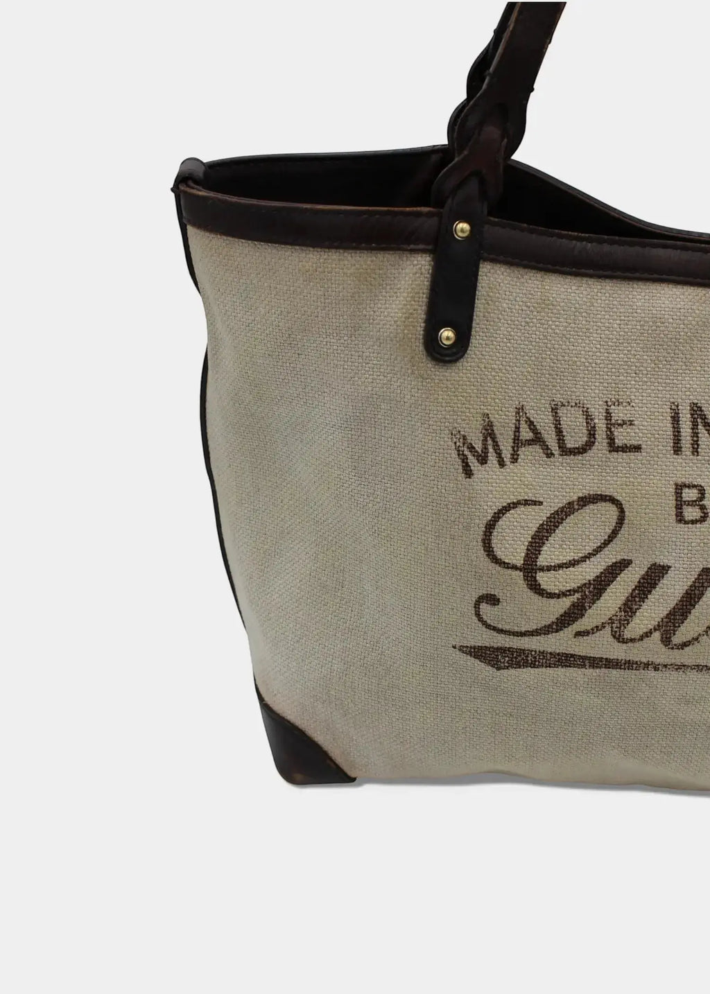 Preloved | Gucci Hvid Canvas Totebag 'Made In Italy' med Pouch Gucci