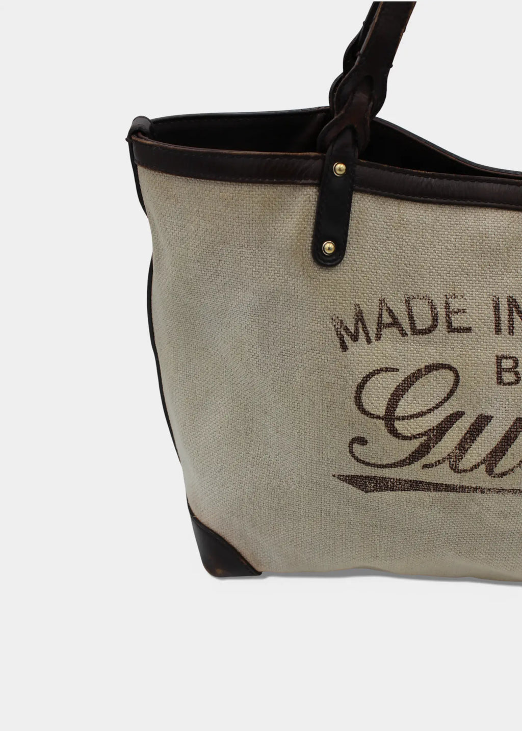 Preloved | Gucci GG Hvid Canvas Totebag 'Made In Italy' med Pouch