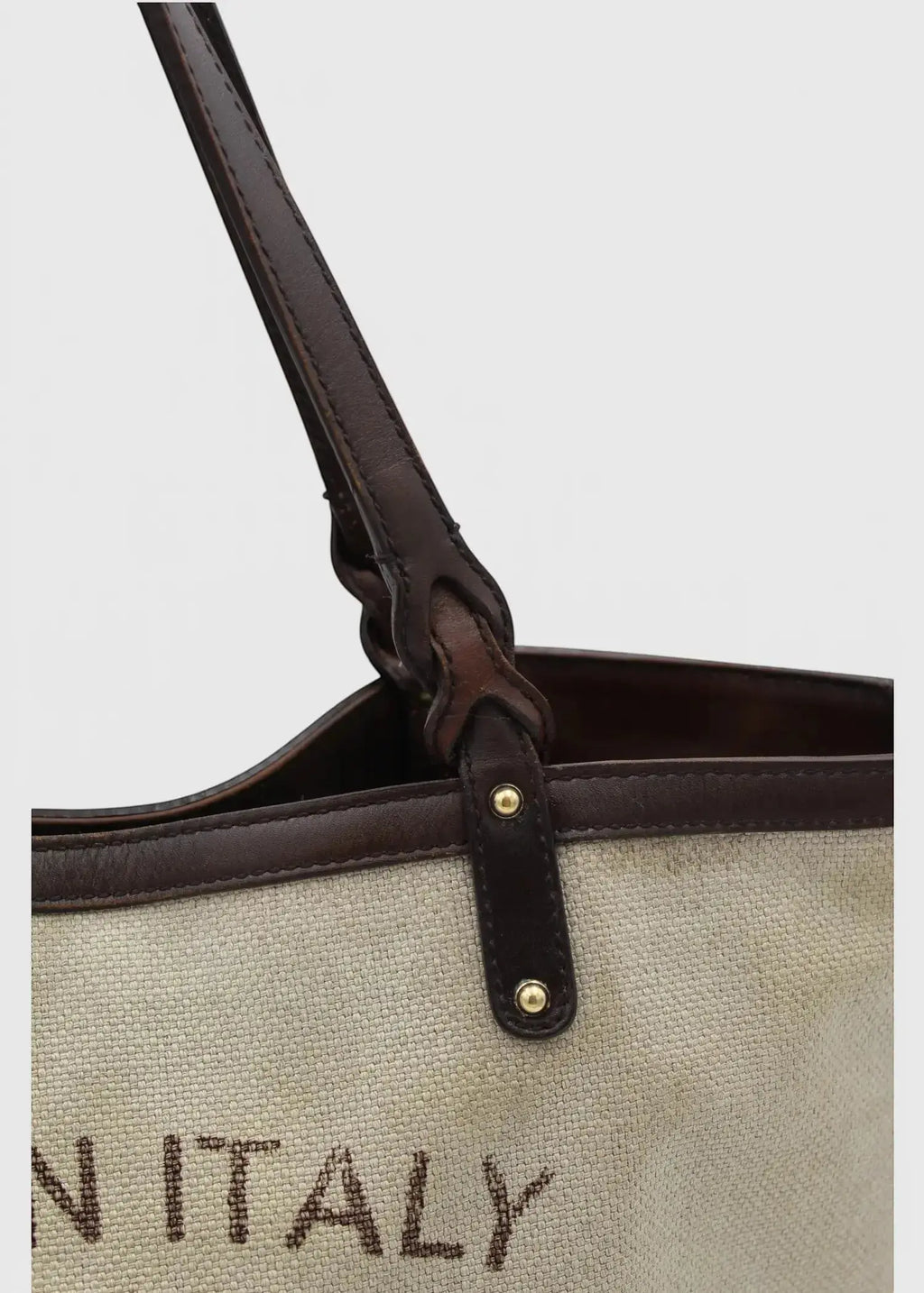 Preloved | Gucci Hvid Canvas Totebag 'Made In Italy' med Pouch Gucci