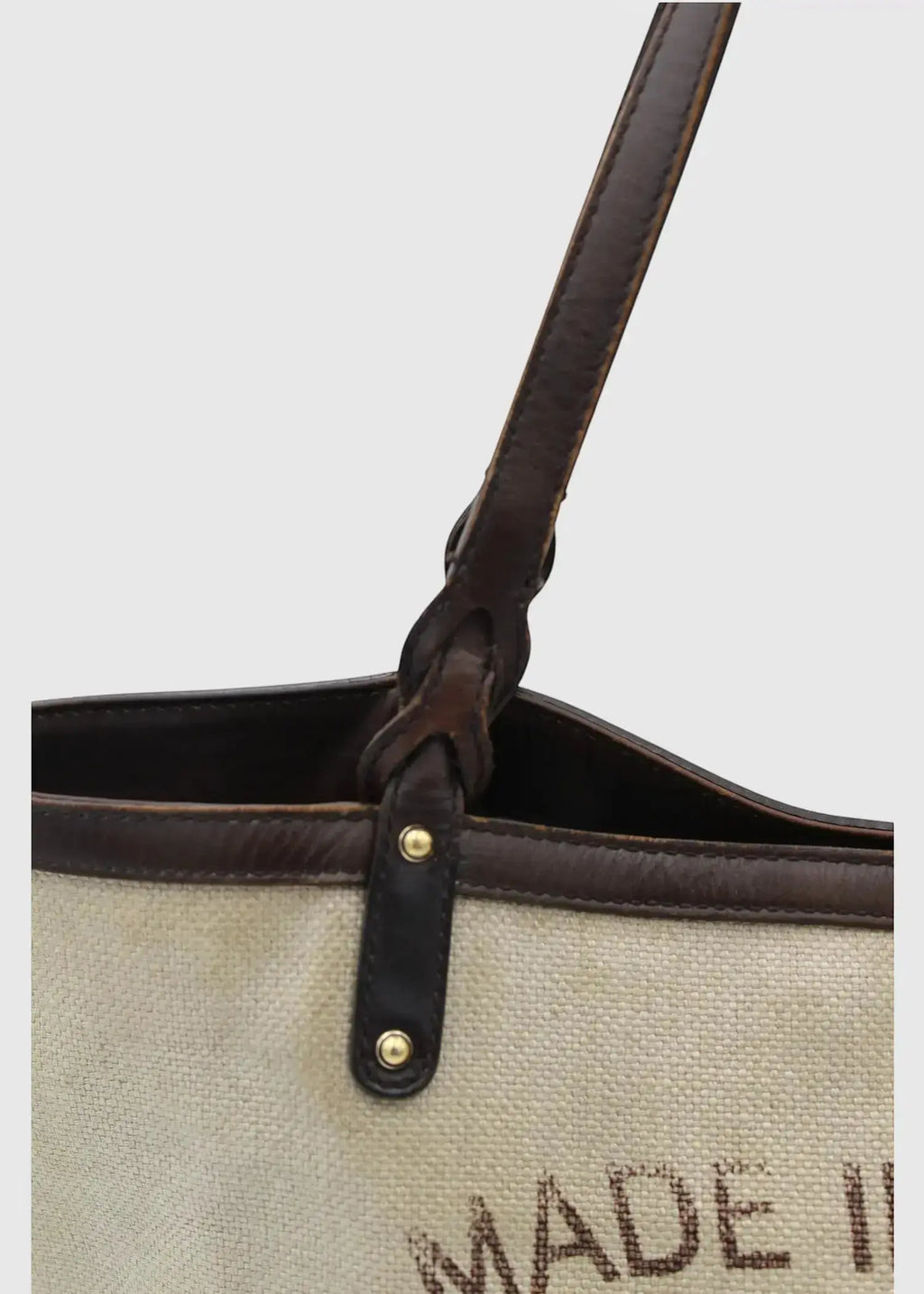 Preloved | Gucci Hvid Canvas Totebag 'Made In Italy' med Pouch Gucci