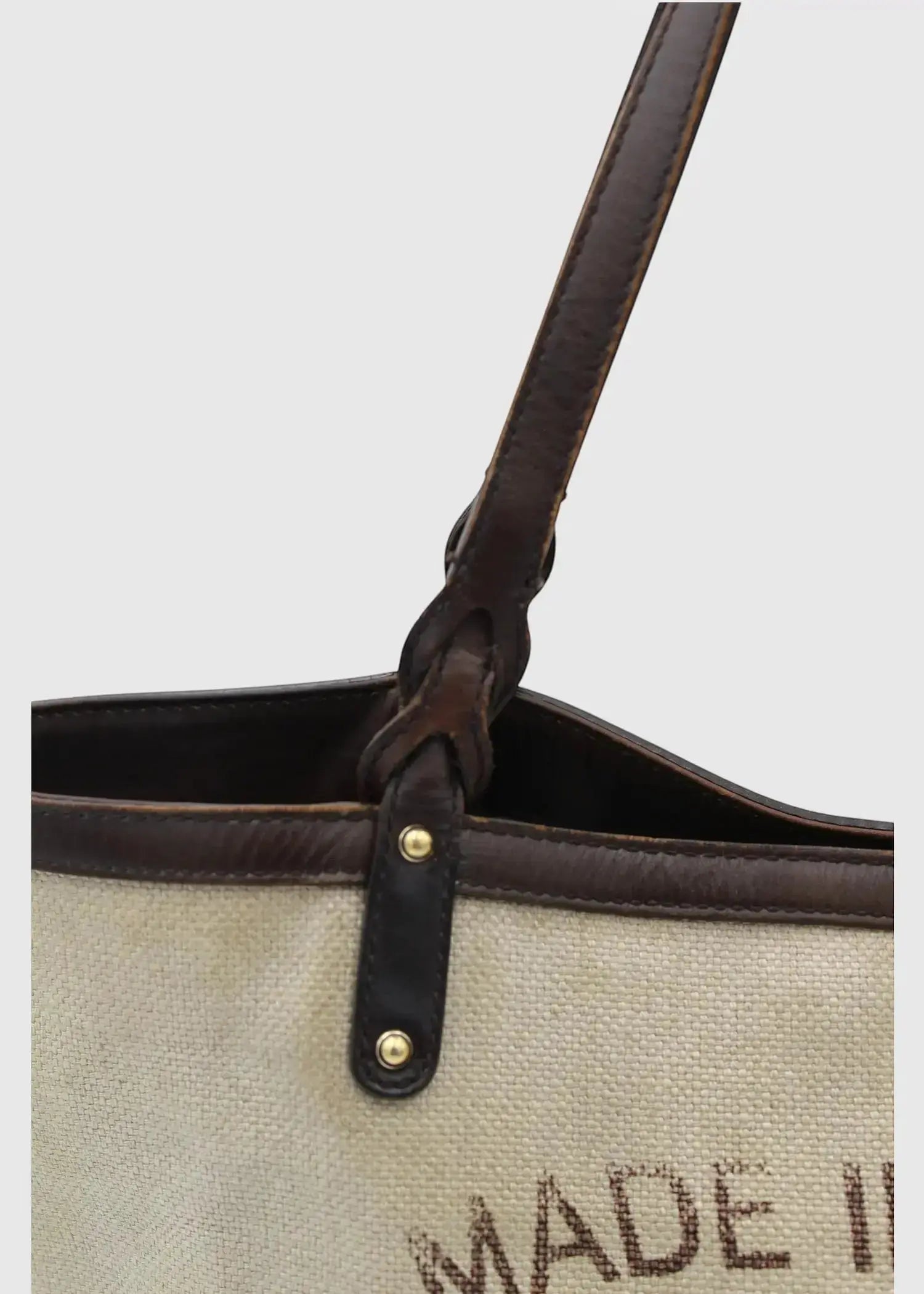 Preloved | Gucci Hvid Canvas Totebag 'Made In Italy' med Pouch Gucci