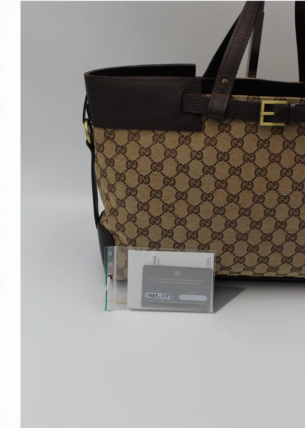 Preloved | Gucci GG Monogram Håndtaske med Brun Læder