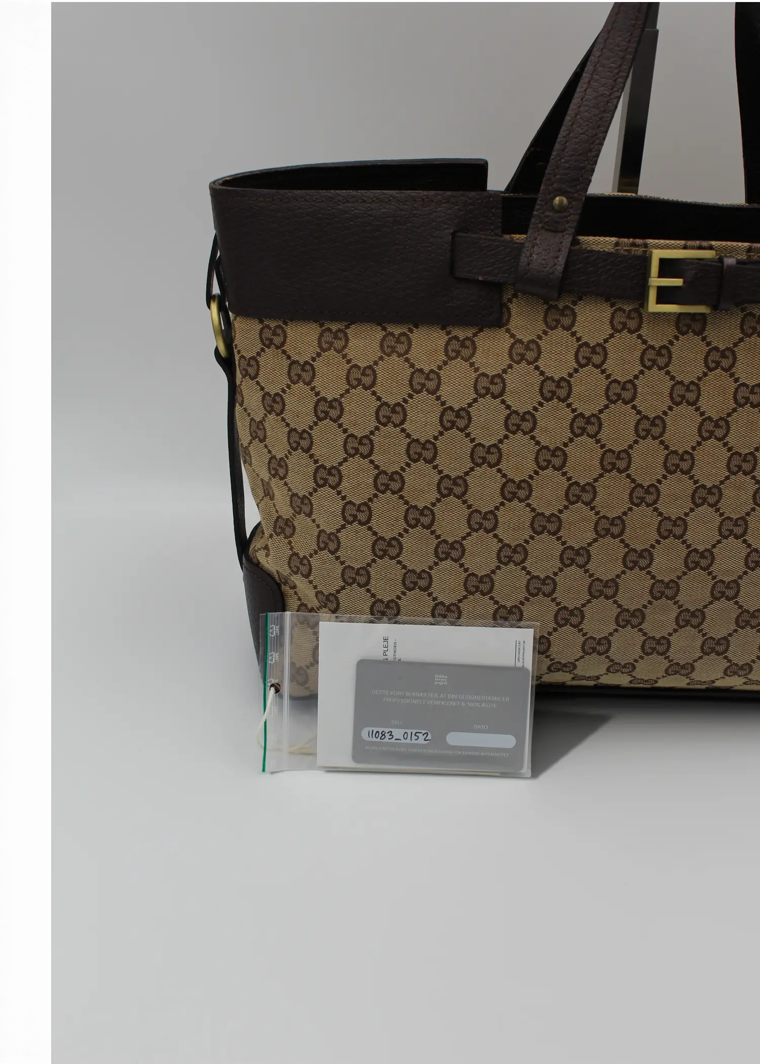 Preloved | Gucci GG Monogram Håndtaske med Brun Læder