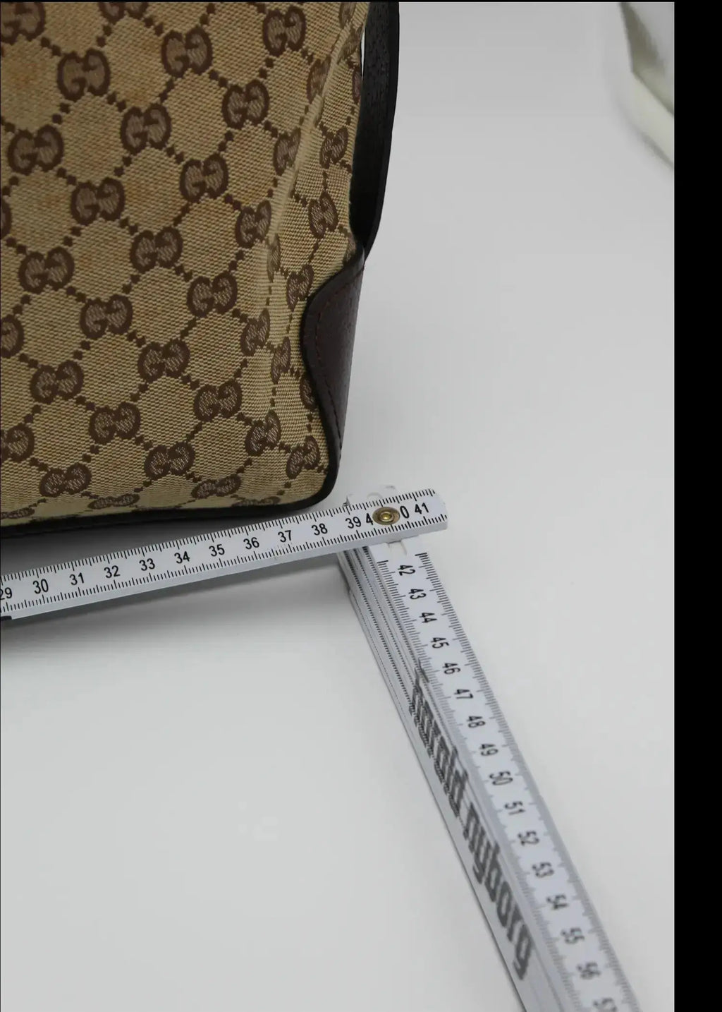 Preloved | Gucci GG Monogram Håndtaske med Brun Læder Gucci