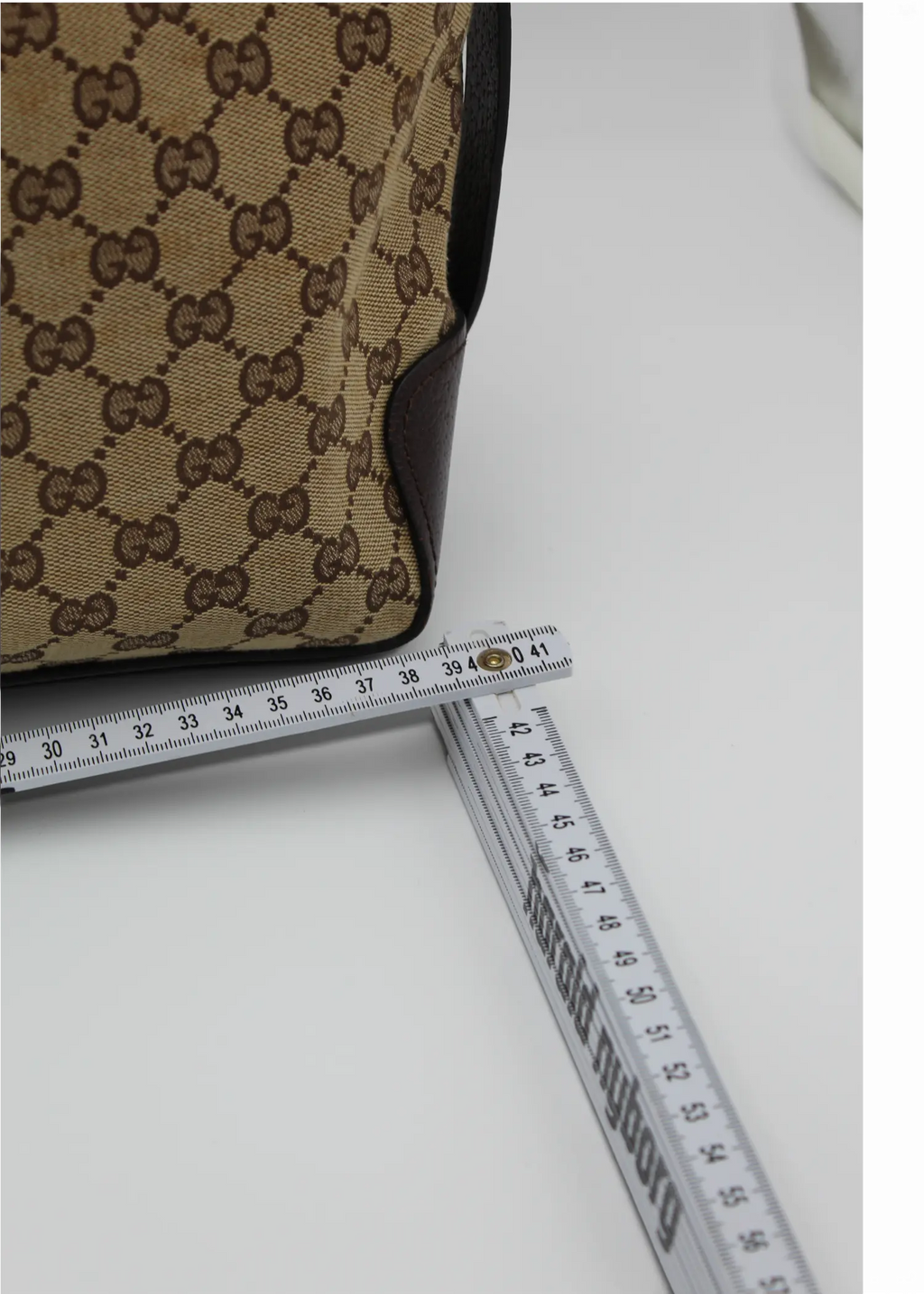 Preloved | Gucci GG Monogram Håndtaske med Brun Læder