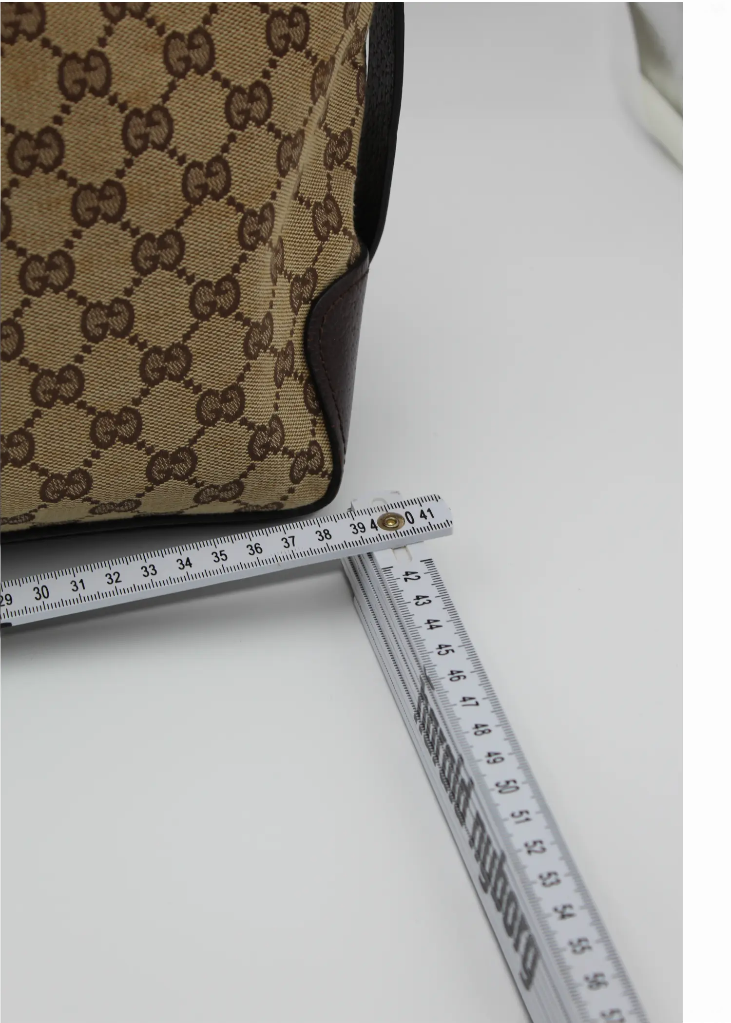 Preloved | Gucci GG Monogram Håndtaske med Brun Læder