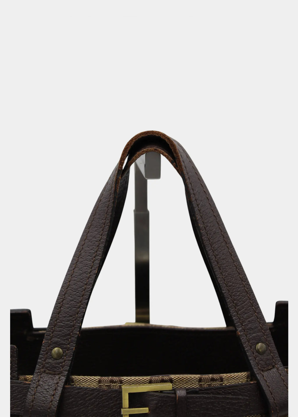 Preloved | Gucci GG Monogram Håndtaske med Brun Læder