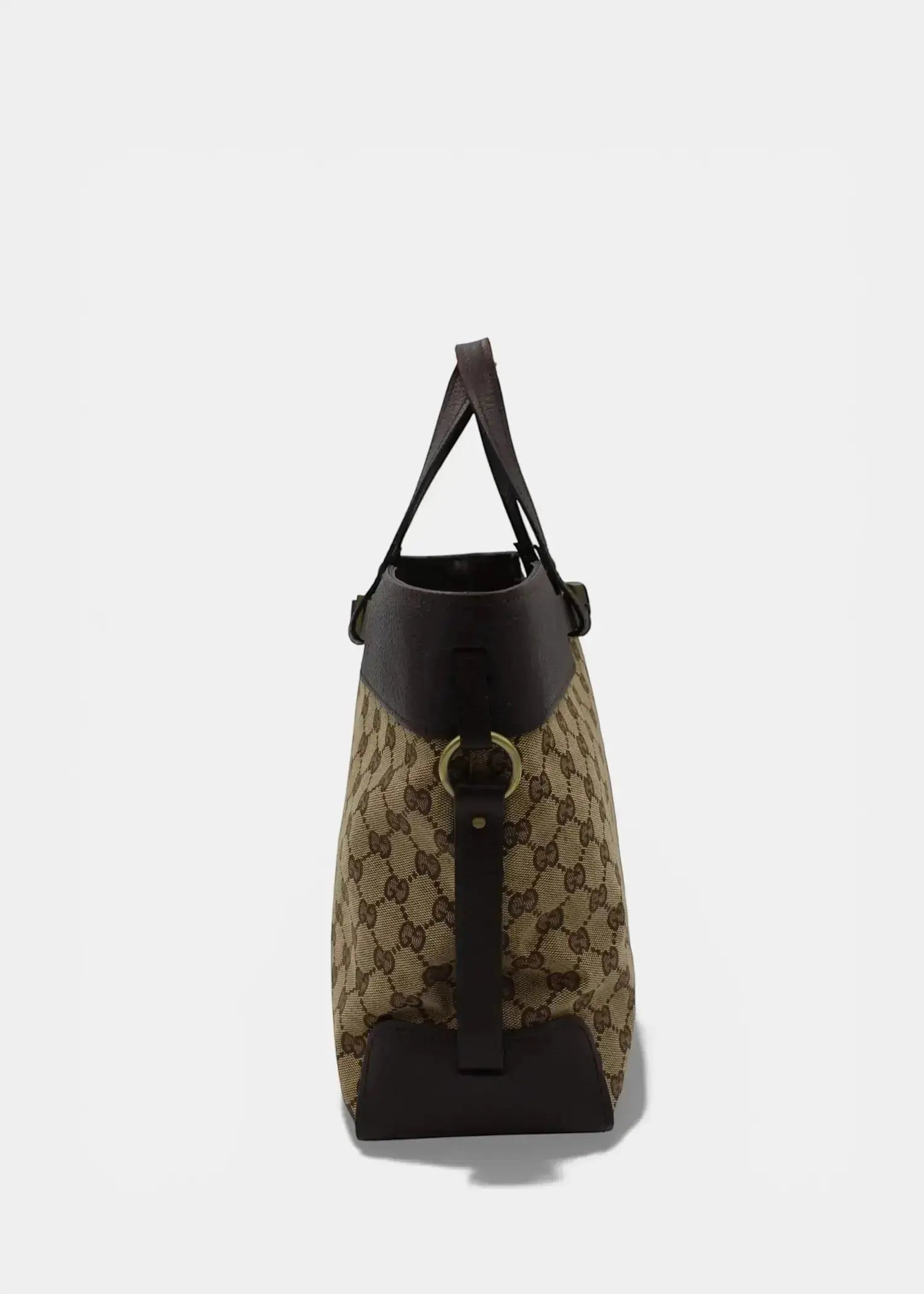 Preloved | Gucci GG Monogram Håndtaske med Brun Læder Gucci