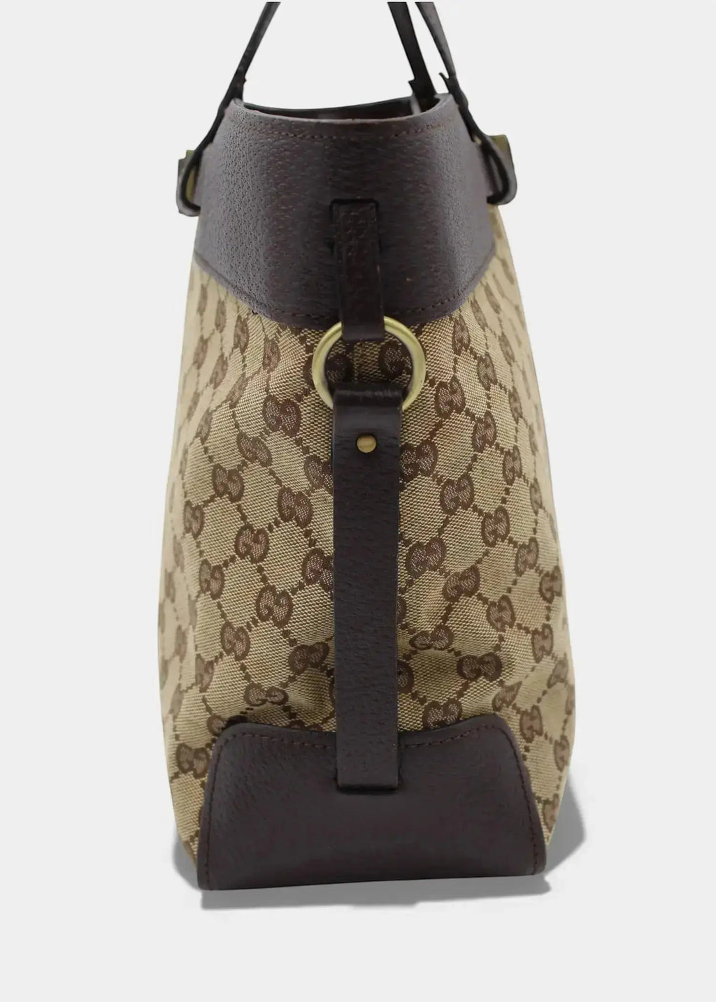 Preloved | Gucci GG Monogram Håndtaske med Brun Læder Gucci