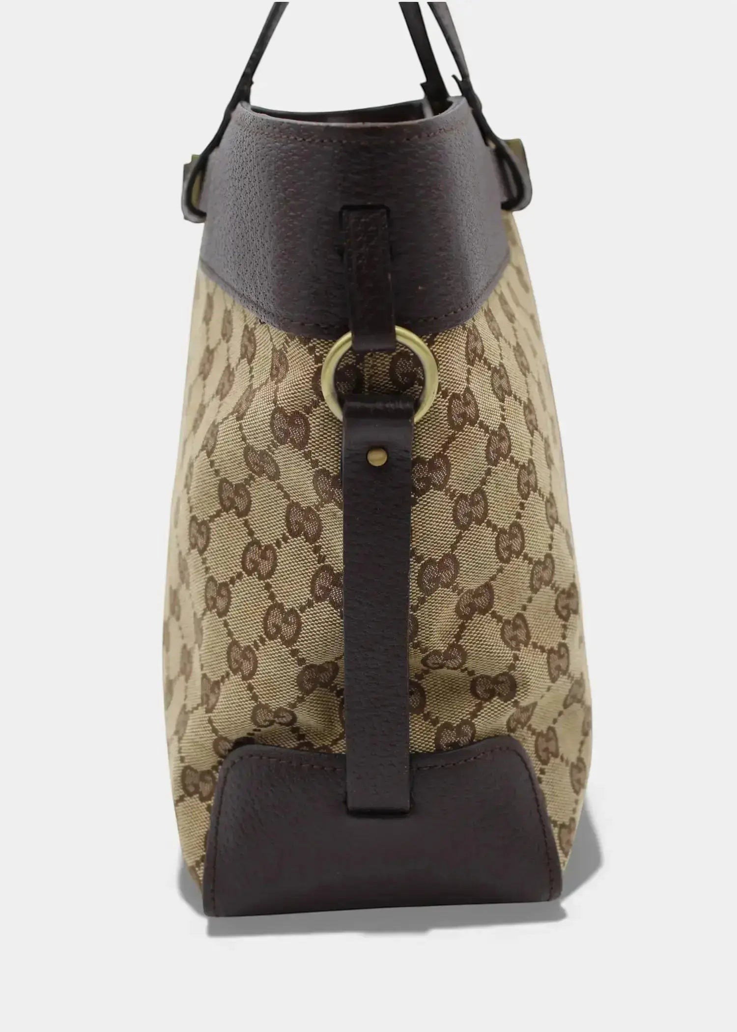 Preloved | Gucci GG Monogram Håndtaske med Brun Læder Gucci