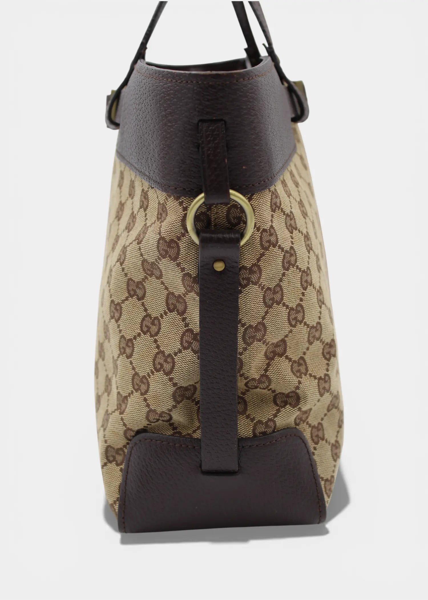 Preloved | Gucci GG Monogram Håndtaske med Brun Læder