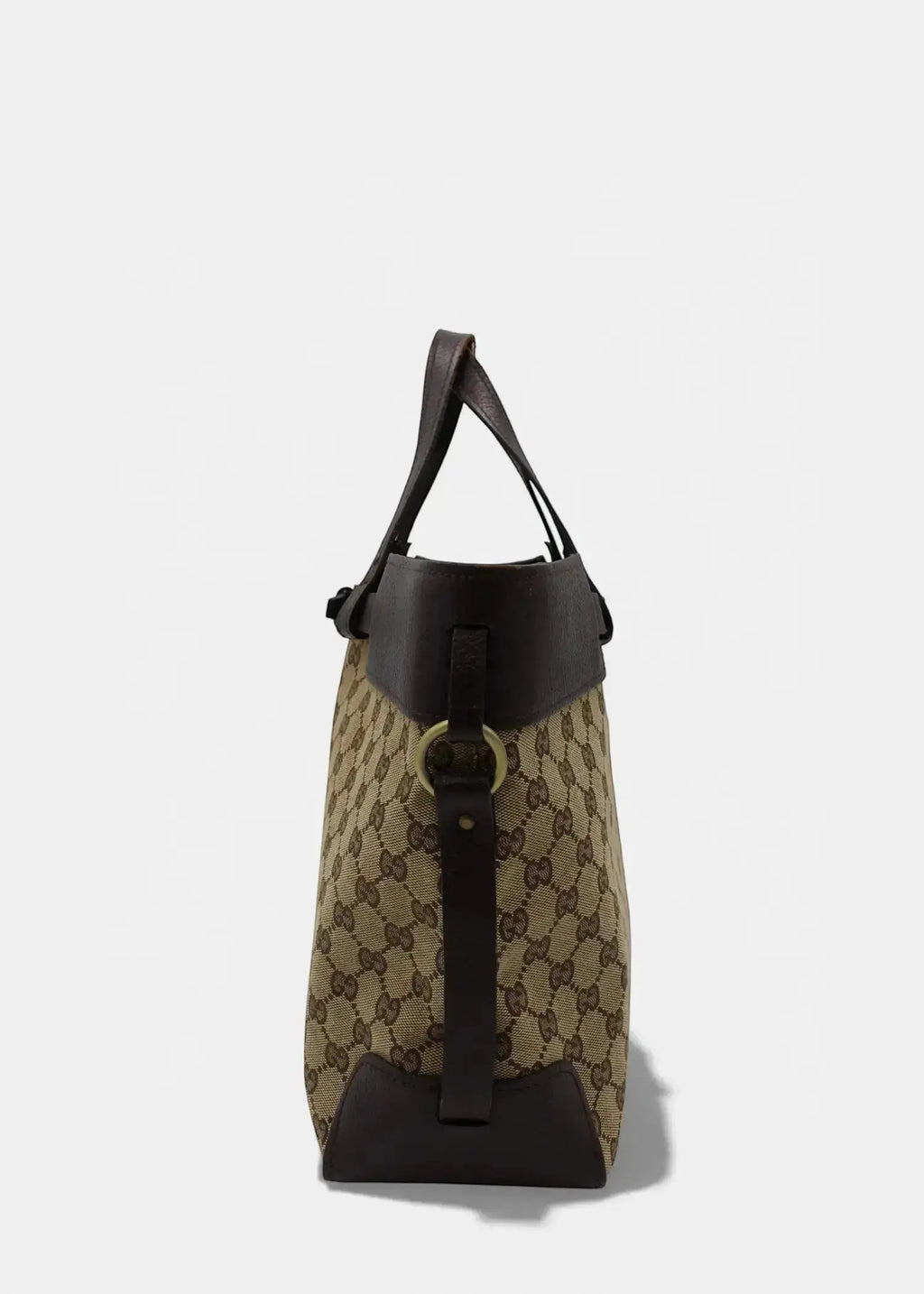 Preloved | Gucci GG Monogram Håndtaske med Brun Læder Gucci