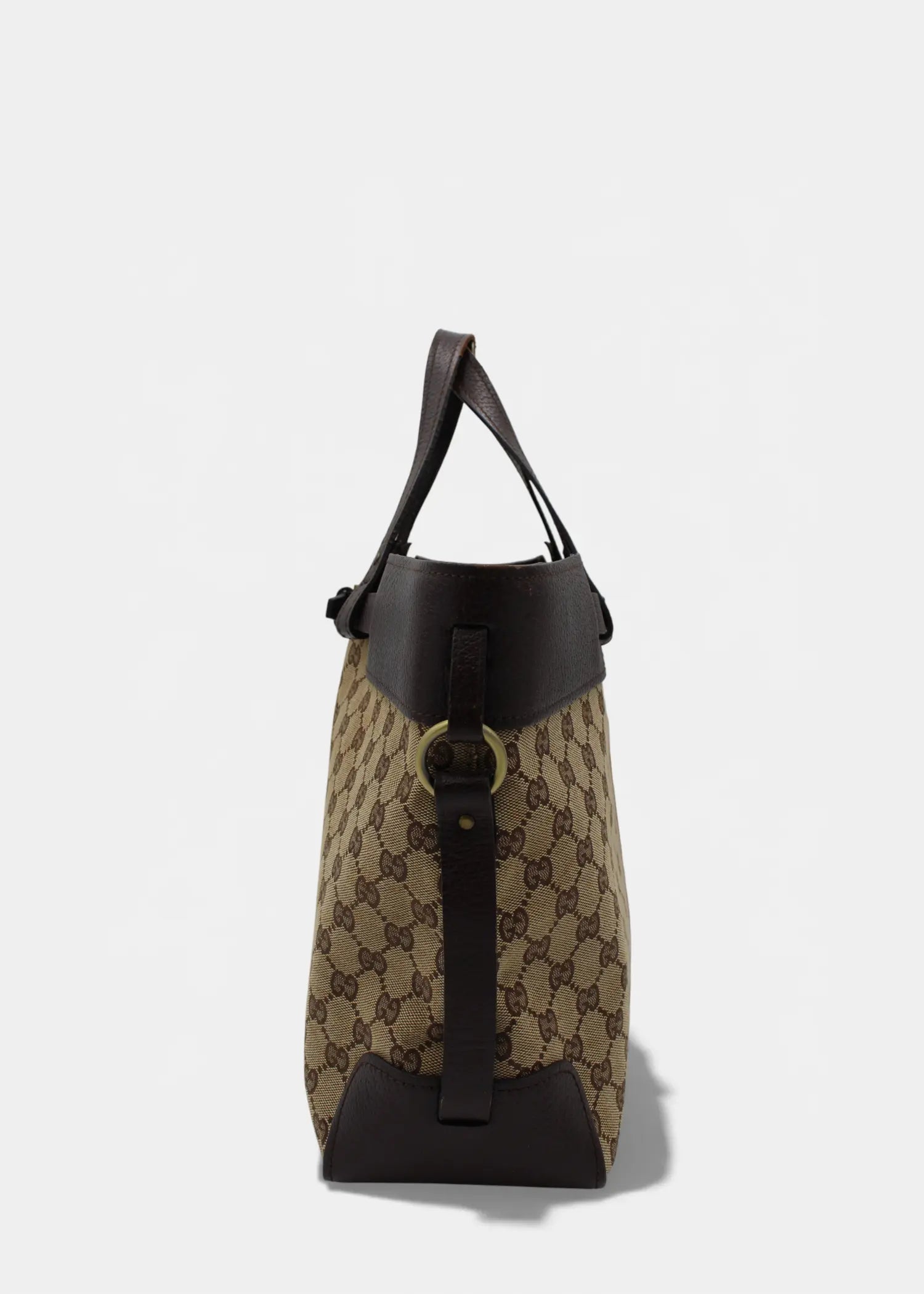 Preloved | Gucci GG Monogram Håndtaske med Brun Læder