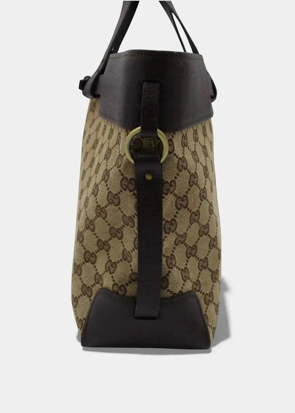 Preloved | Gucci GG Monogram Håndtaske med Brun Læder Gucci