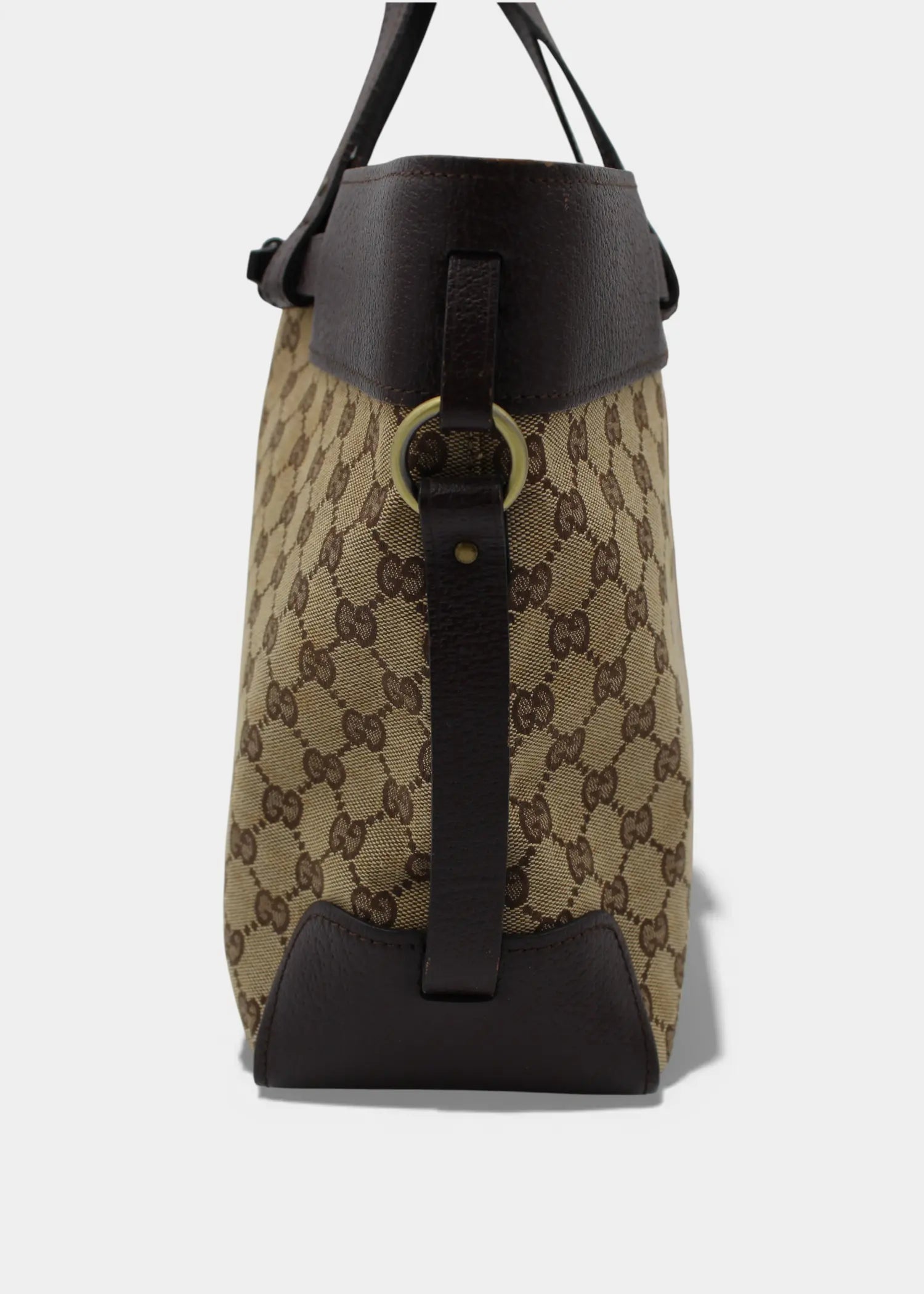 Preloved | Gucci GG Monogram Håndtaske med Brun Læder