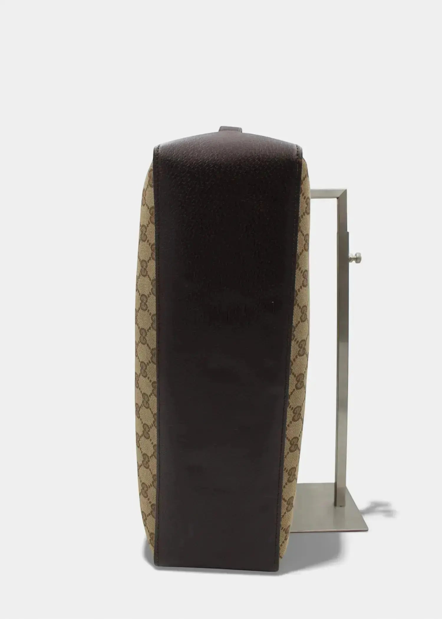 Preloved | Gucci GG Monogram Håndtaske med Brun Læder Gucci
