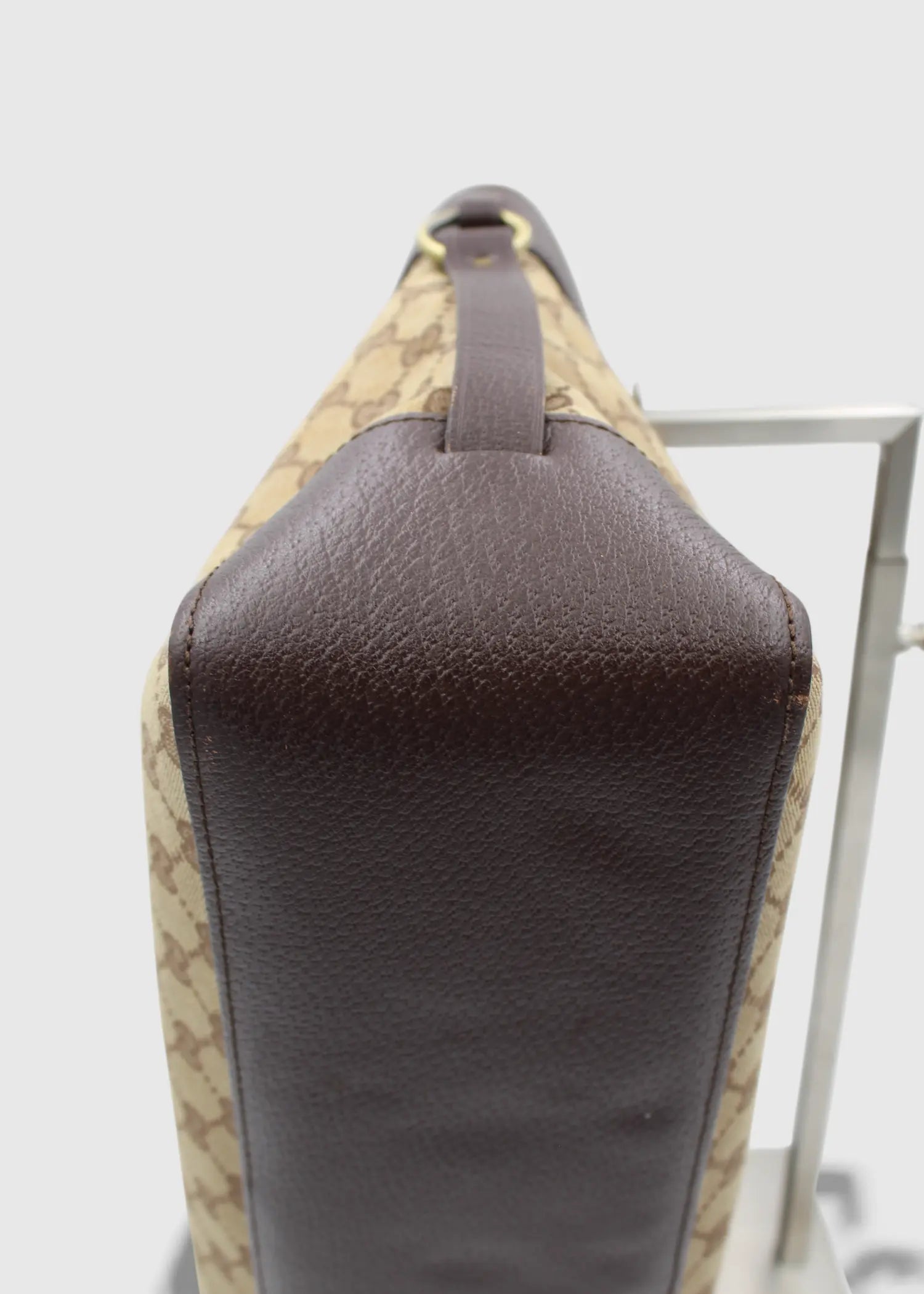 Preloved | Gucci GG Monogram Håndtaske med Brun Læder