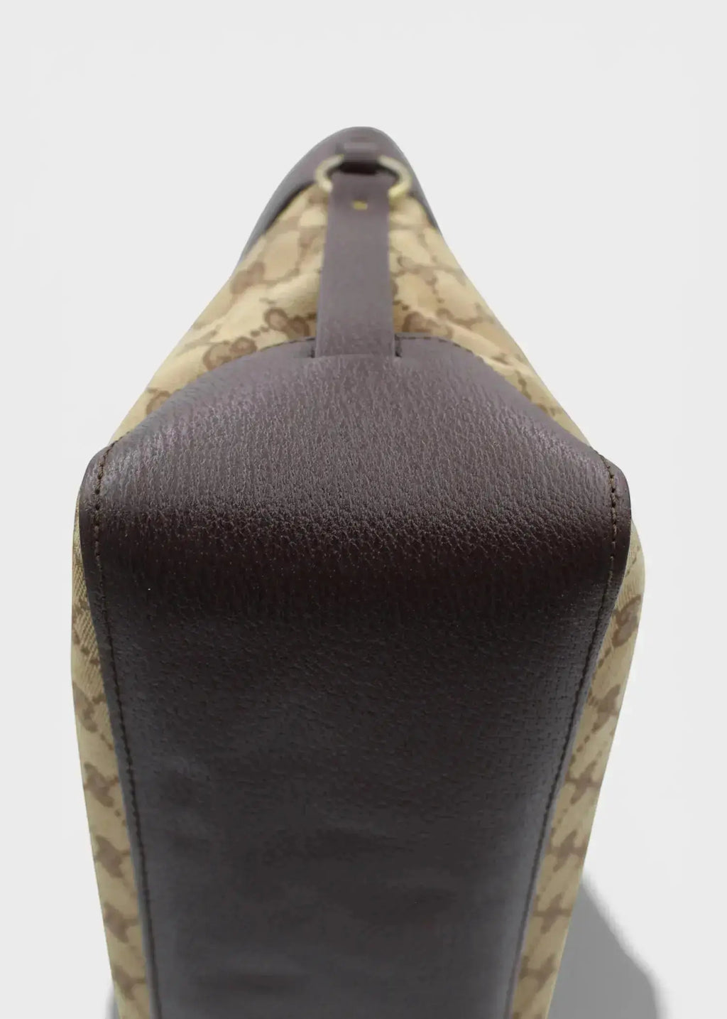 Preloved | Gucci GG Monogram Håndtaske med Brun Læder Gucci