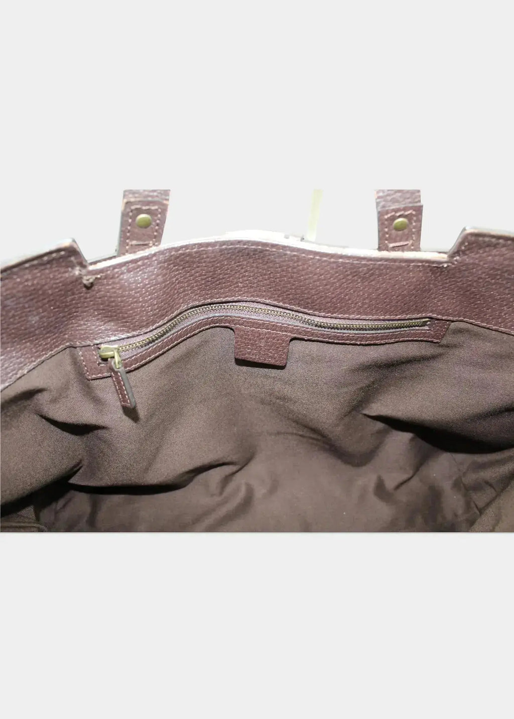 Preloved | Gucci GG Monogram Håndtaske med Brun Læder Gucci