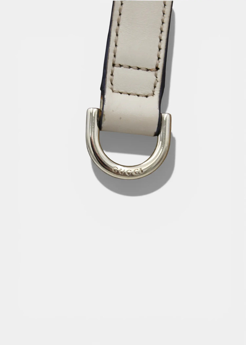 Preloved | Gucci GG Monogram Totebag med Hvid Læder & Guld Hardware