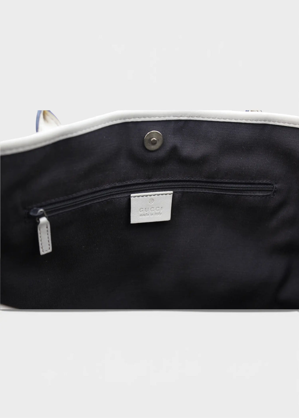 Preloved | Gucci GG Monogram Totebag med Hvid Læder & Guld Hardware