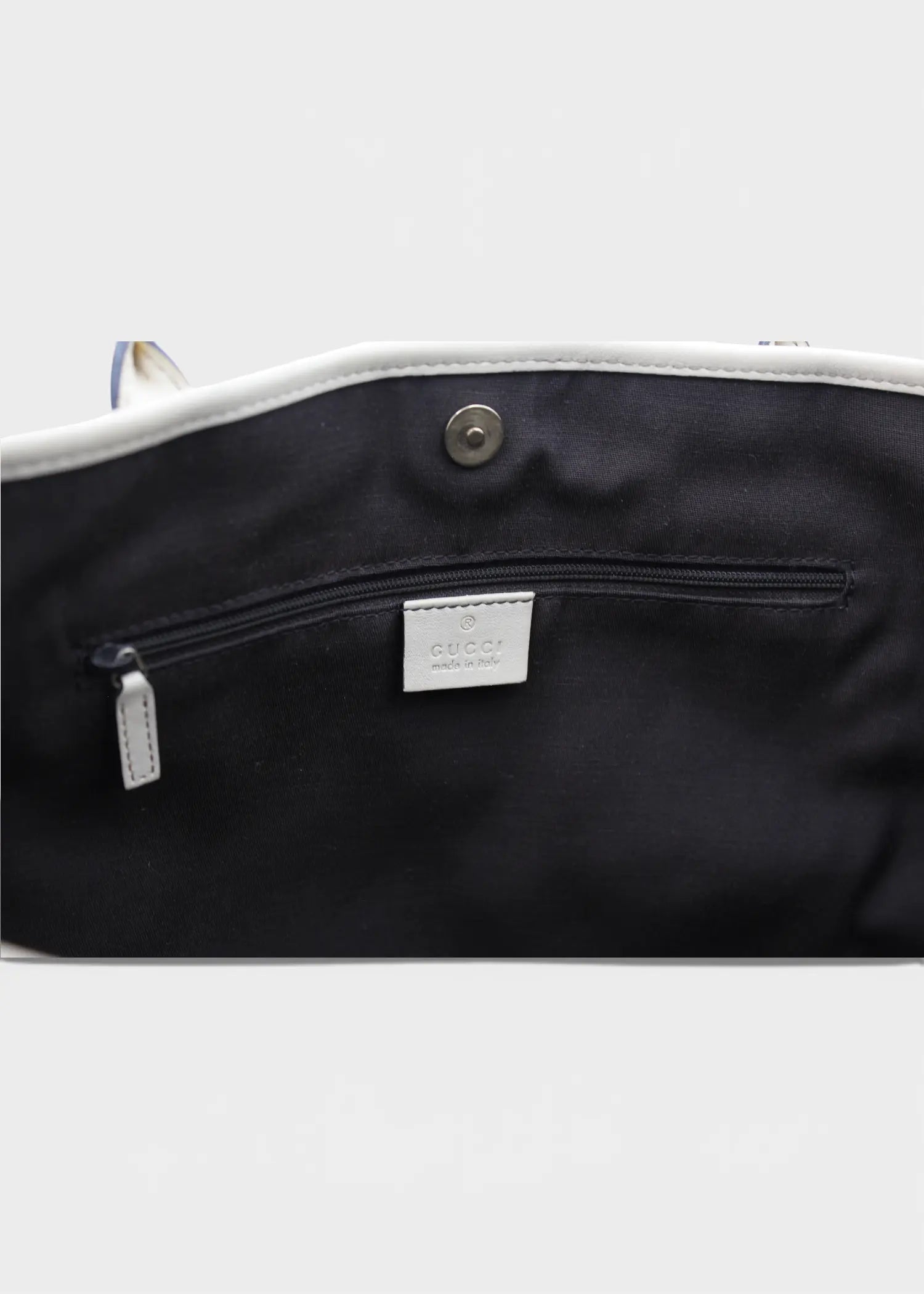 Preloved | Gucci GG Monogram Totebag med Hvid Læder & Guld Hardware