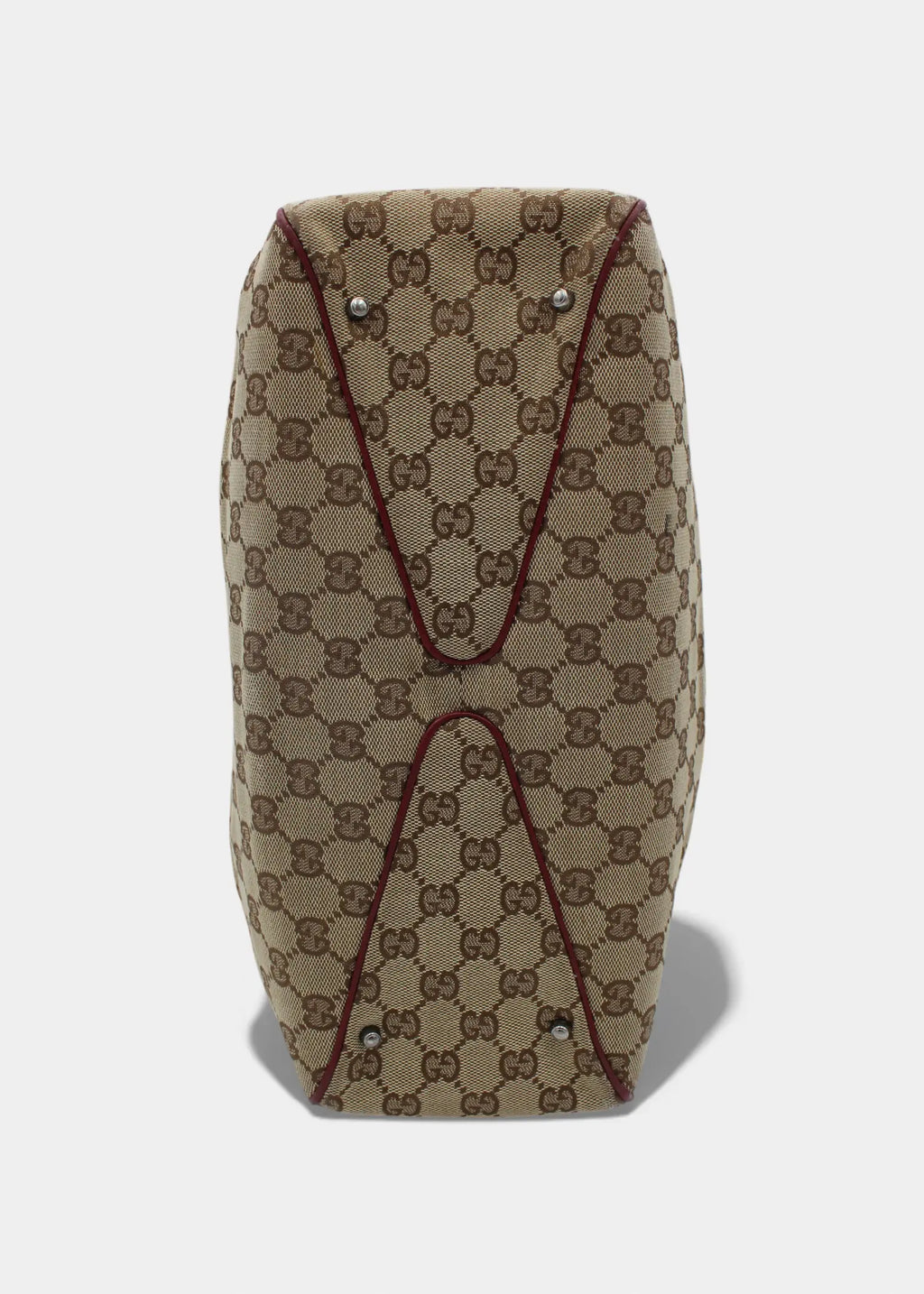 Preloved | Gucci GG Monogram Totebag med Rød Læder