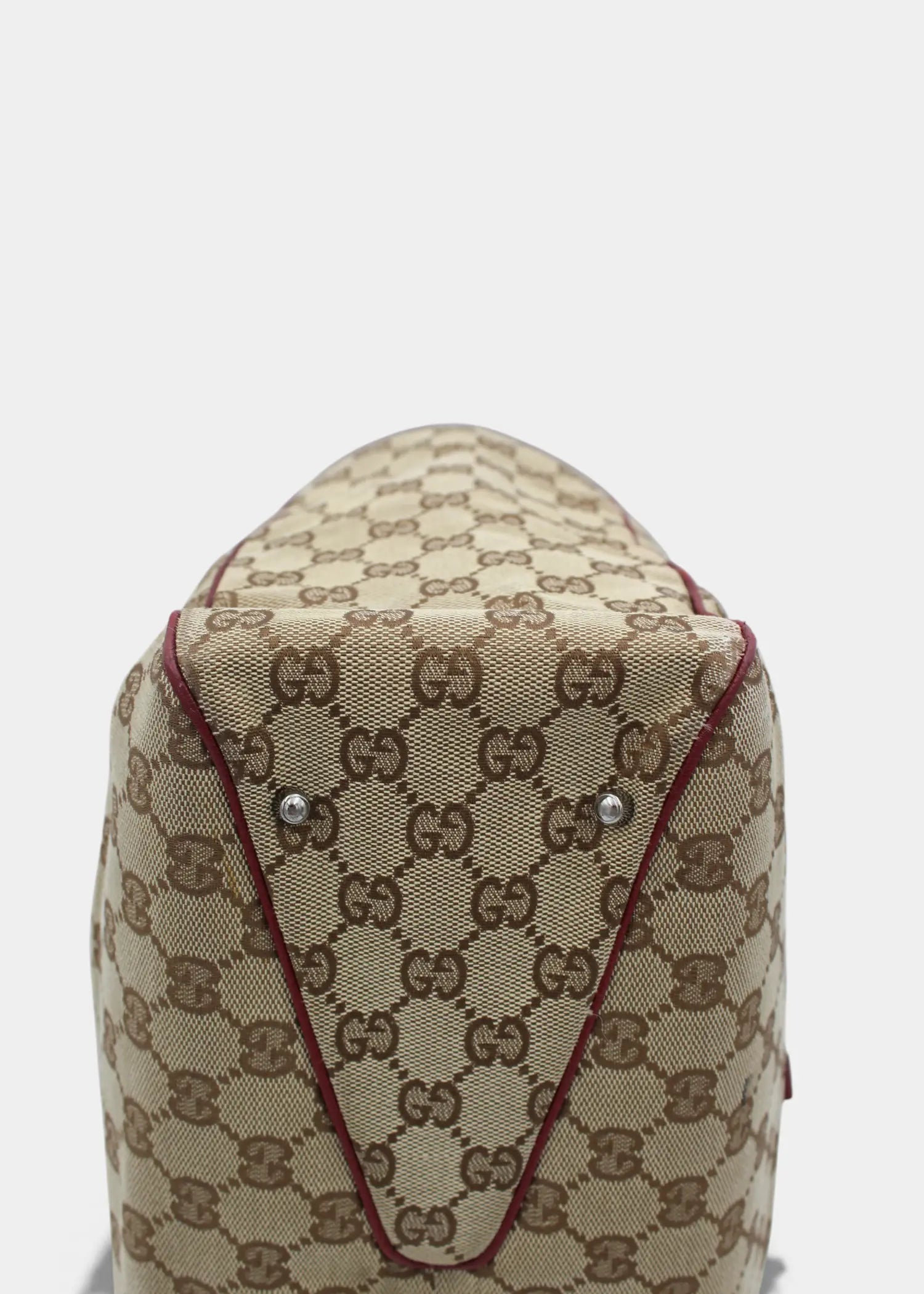 Preloved | Gucci GG Monogram Totebag med Rød Læder