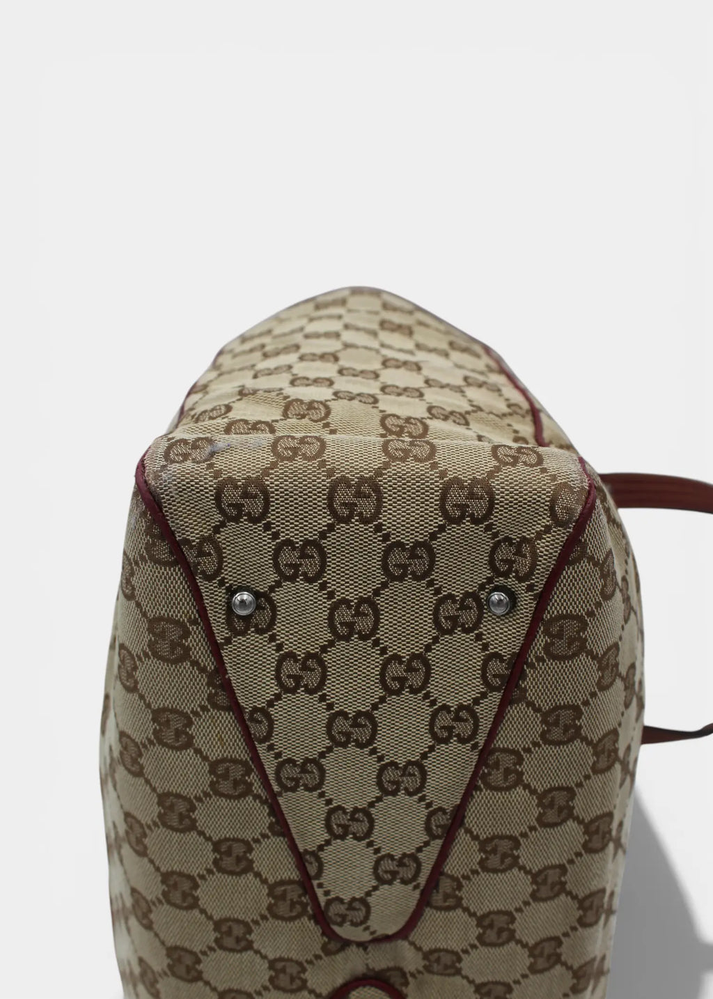 Preloved | Gucci GG Monogram Totebag med Rød Læder