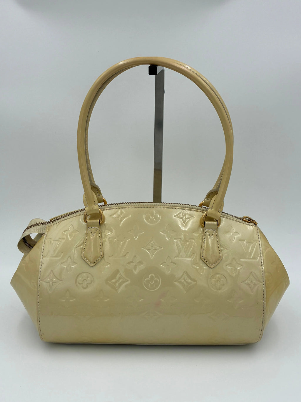 Preloved | Louis Vuitton Monogram Vernis Sherwood PM Håndtaske i Beige Louis Vuitton