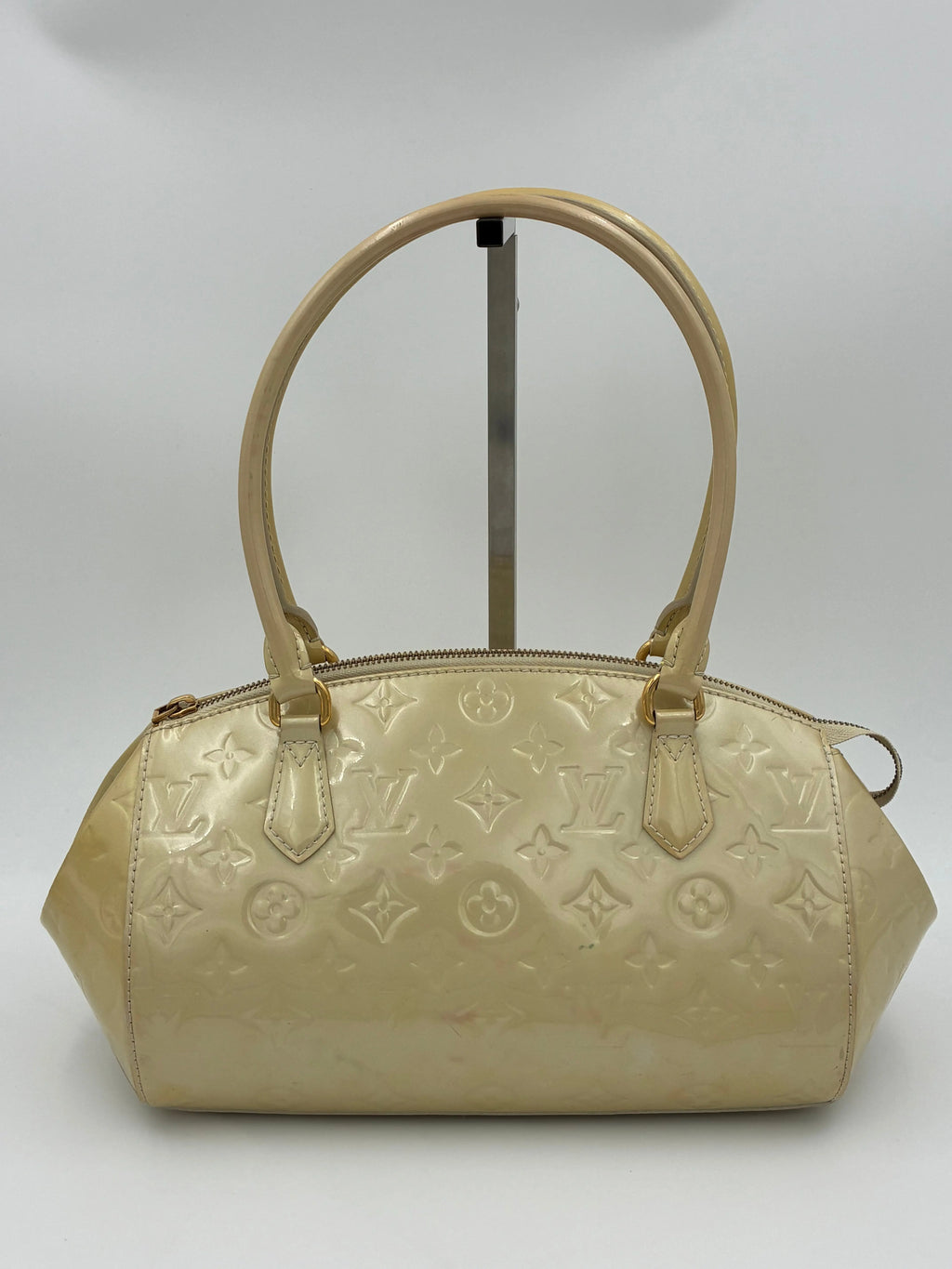 Preloved | Louis Vuitton Monogram Vernis Sherwood PM Håndtaske i Beige Louis Vuitton