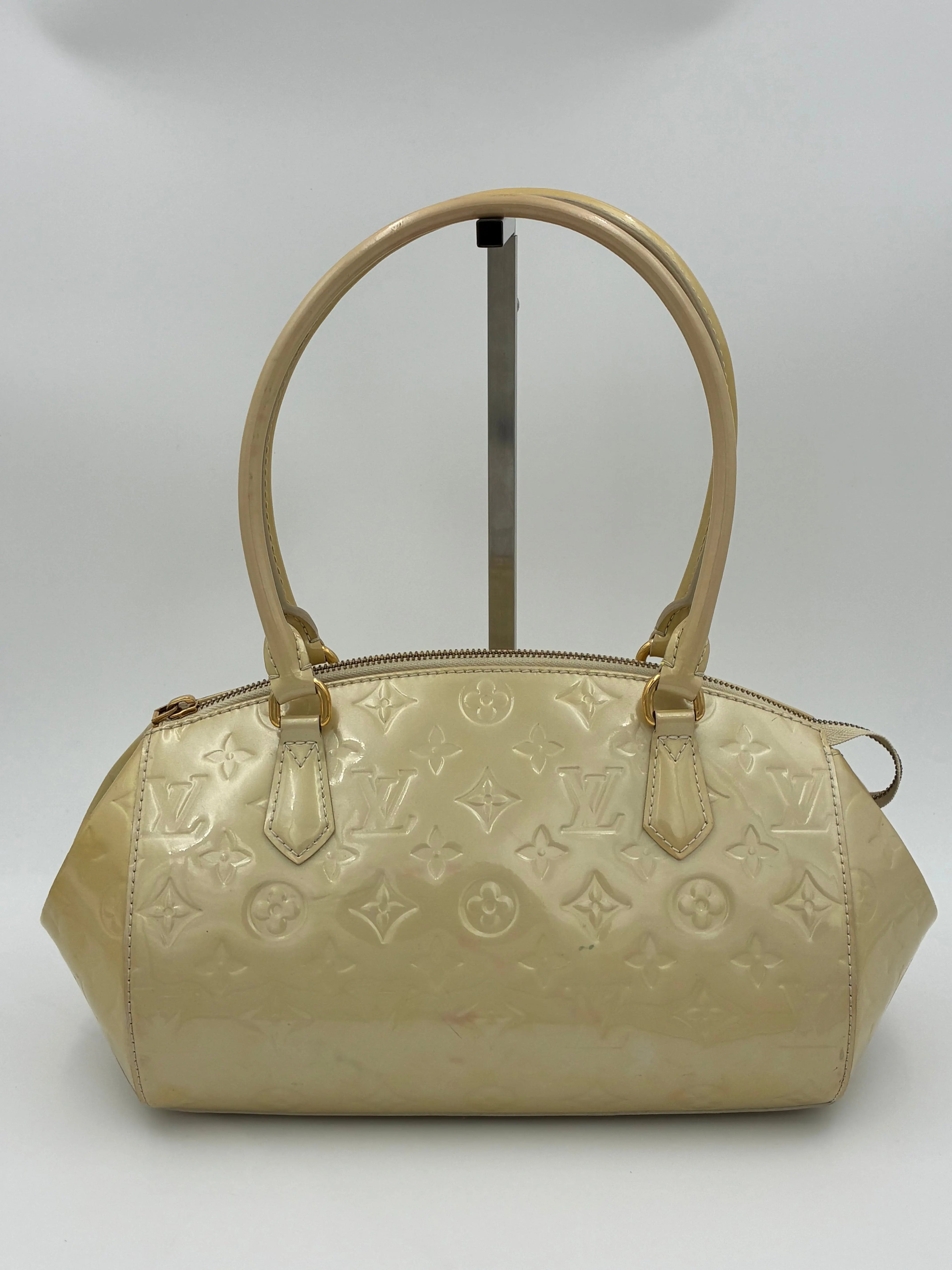 Preloved | Louis Vuitton Monogram Vernis Sherwood PM Håndtaske i Beige Louis Vuitton