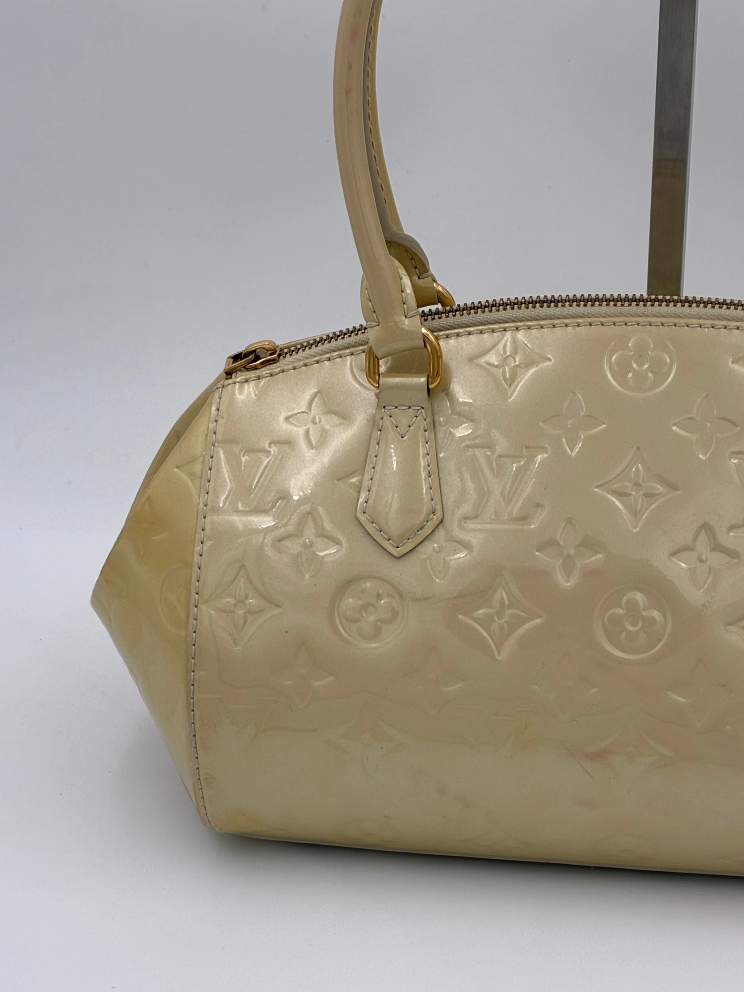 Preloved | Louis Vuitton Monogram Vernis Sherwood PM Håndtaske i Beige Louis Vuitton