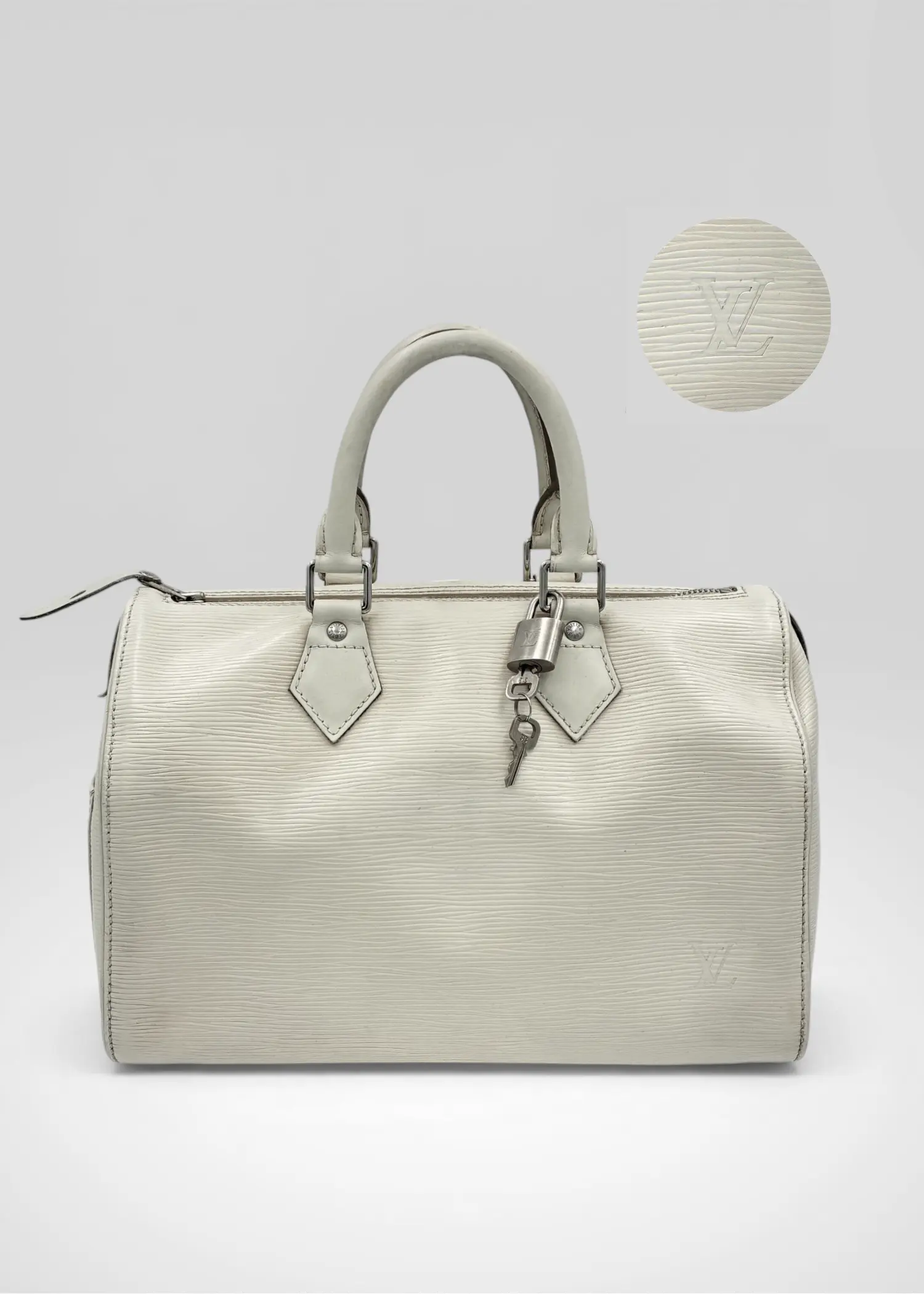 Preloved | Louis Vuitton Speedie 30 Håndtaske i Hvid Epi Læder Louis Vuitton